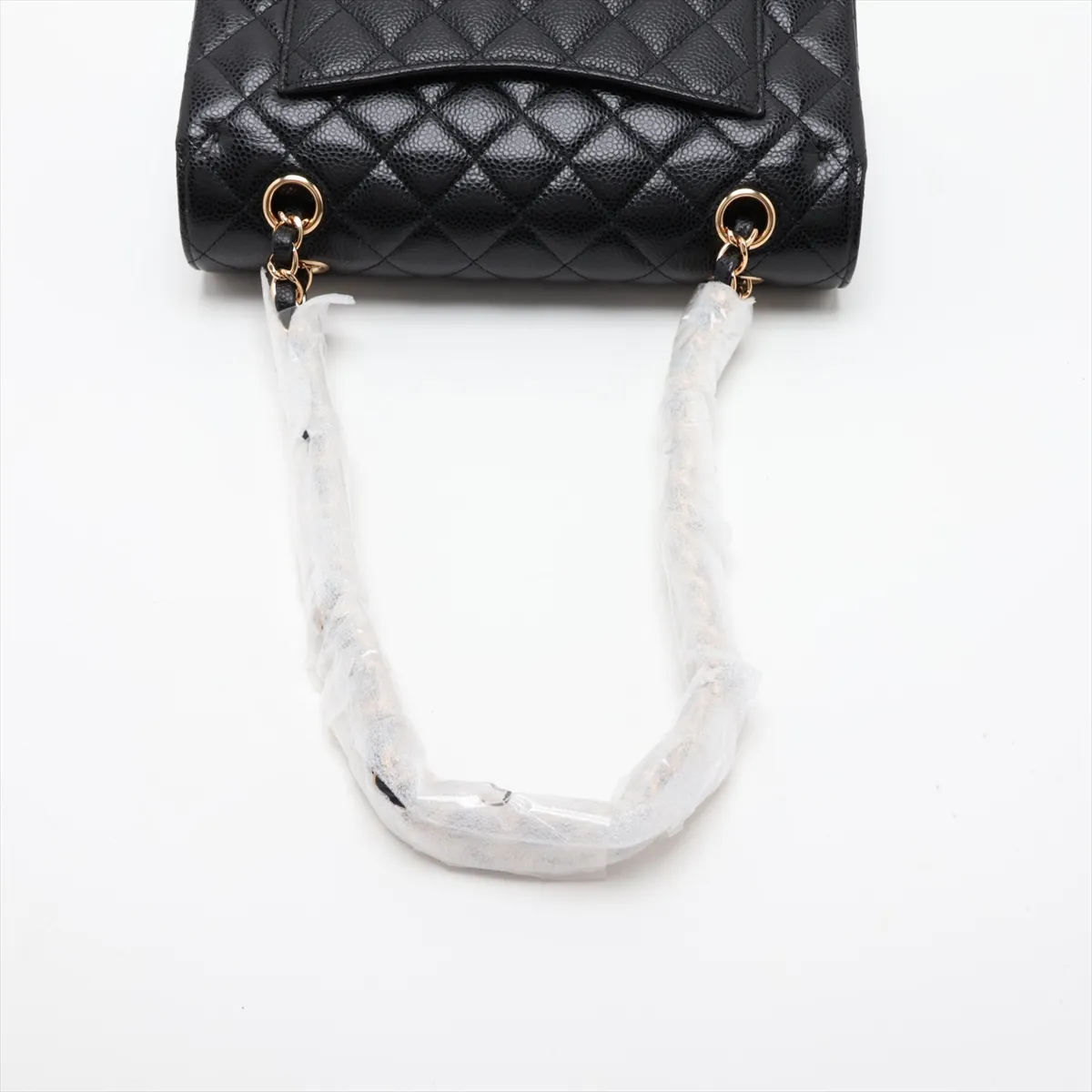 [Individually packaged] Chanel Matelassé 23 Small Caviar Skin Double Flap Double Chain Bag, Black with Gold Hardware, 28834182, Serial Number 28, A01113 — view 5