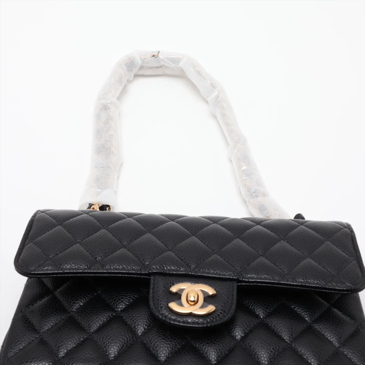 [Individually packaged] Chanel Matelassé 23 Small Caviar Skin Double Flap Double Chain Bag, Black with Gold Hardware, 28834182, Serial Number 28, A01113 — view 6