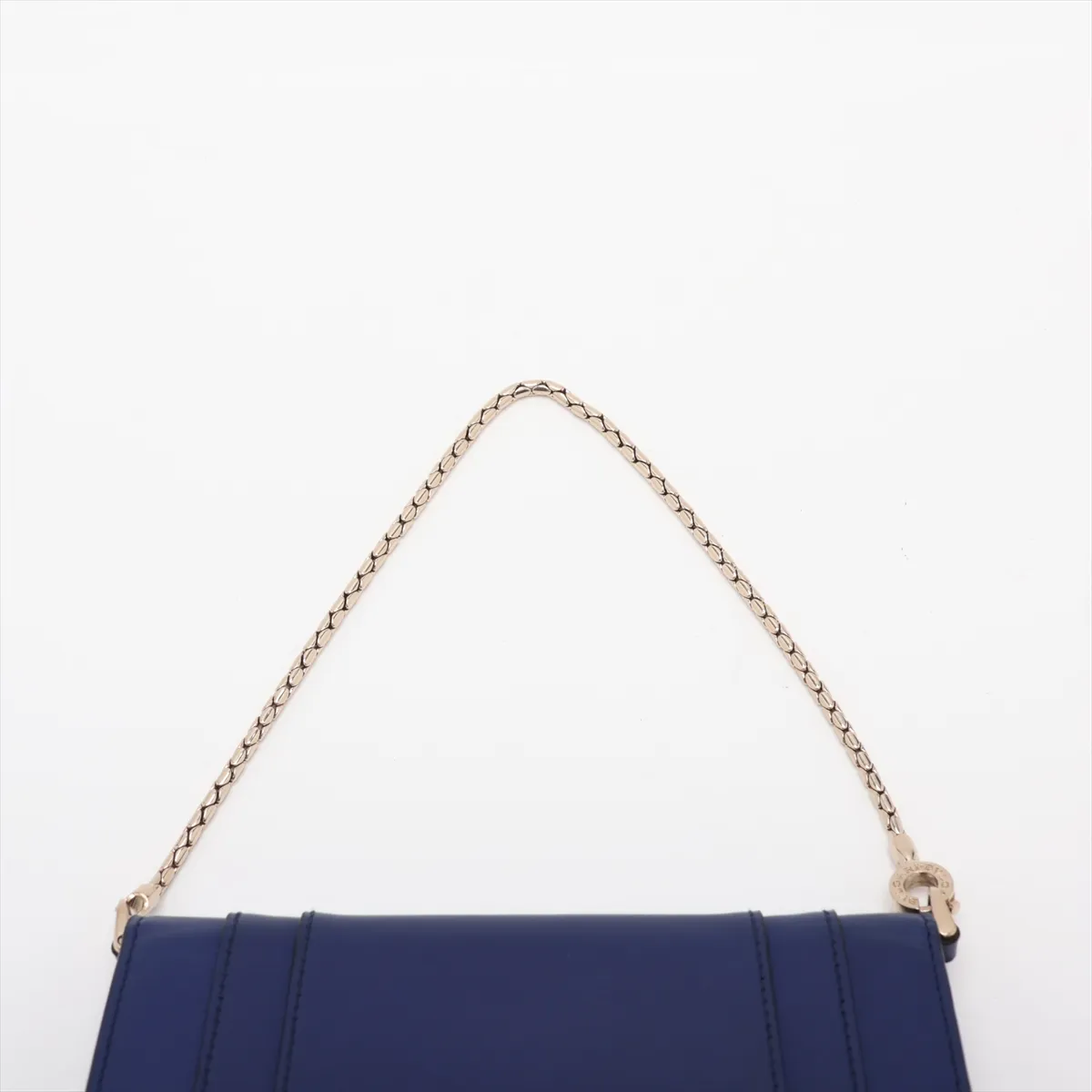 Serpenti Forever Leather Handbag, Navy — view 6