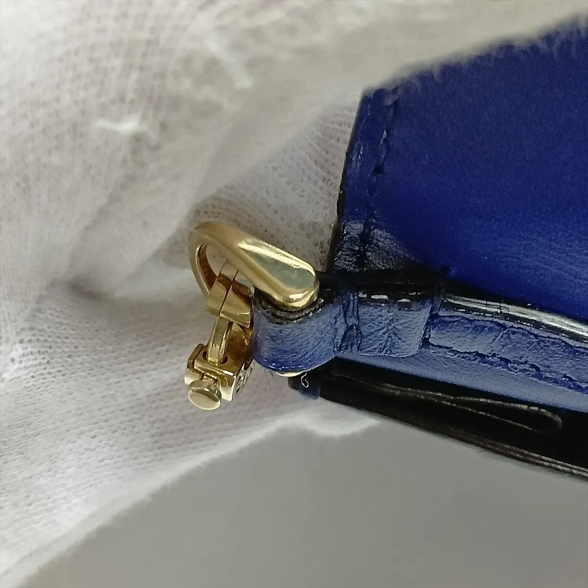 Serpenti Forever Leather Handbag, Navy — view 10