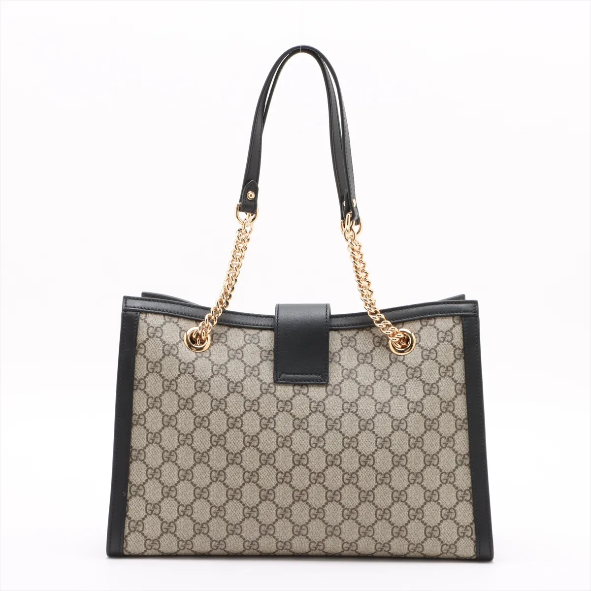 GG Supreme PVC x Leather Chain Tote Bag Beige x Black 479197 — view 2