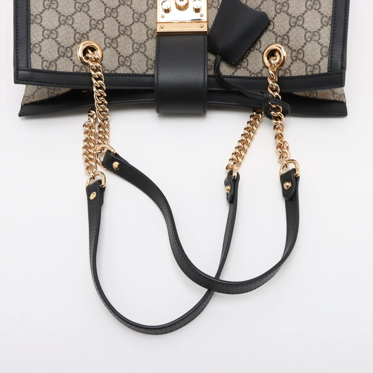 GG Supreme PVC x Leather Chain Tote Bag Beige x Black 479197 — view 5