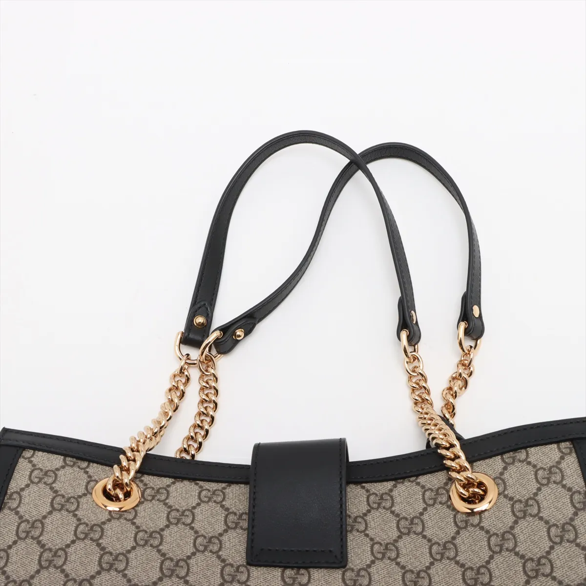 GG Supreme PVC x Leather Chain Tote Bag Beige x Black 479197 — view 6