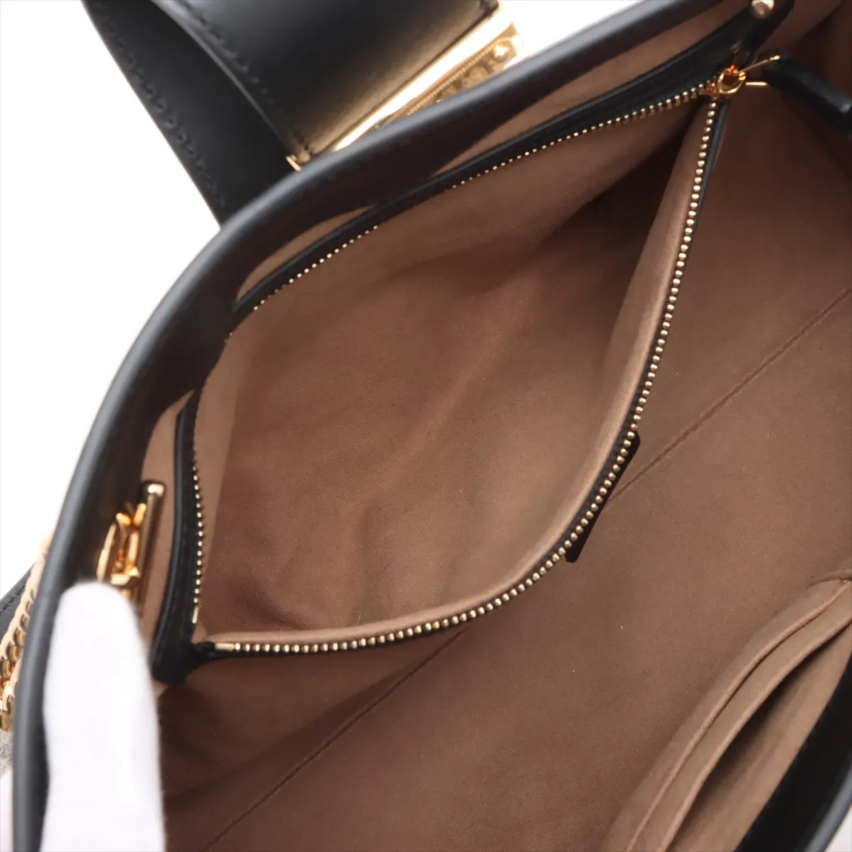 GG Supreme PVC x Leather Chain Tote Bag Beige x Black 479197 — view 8