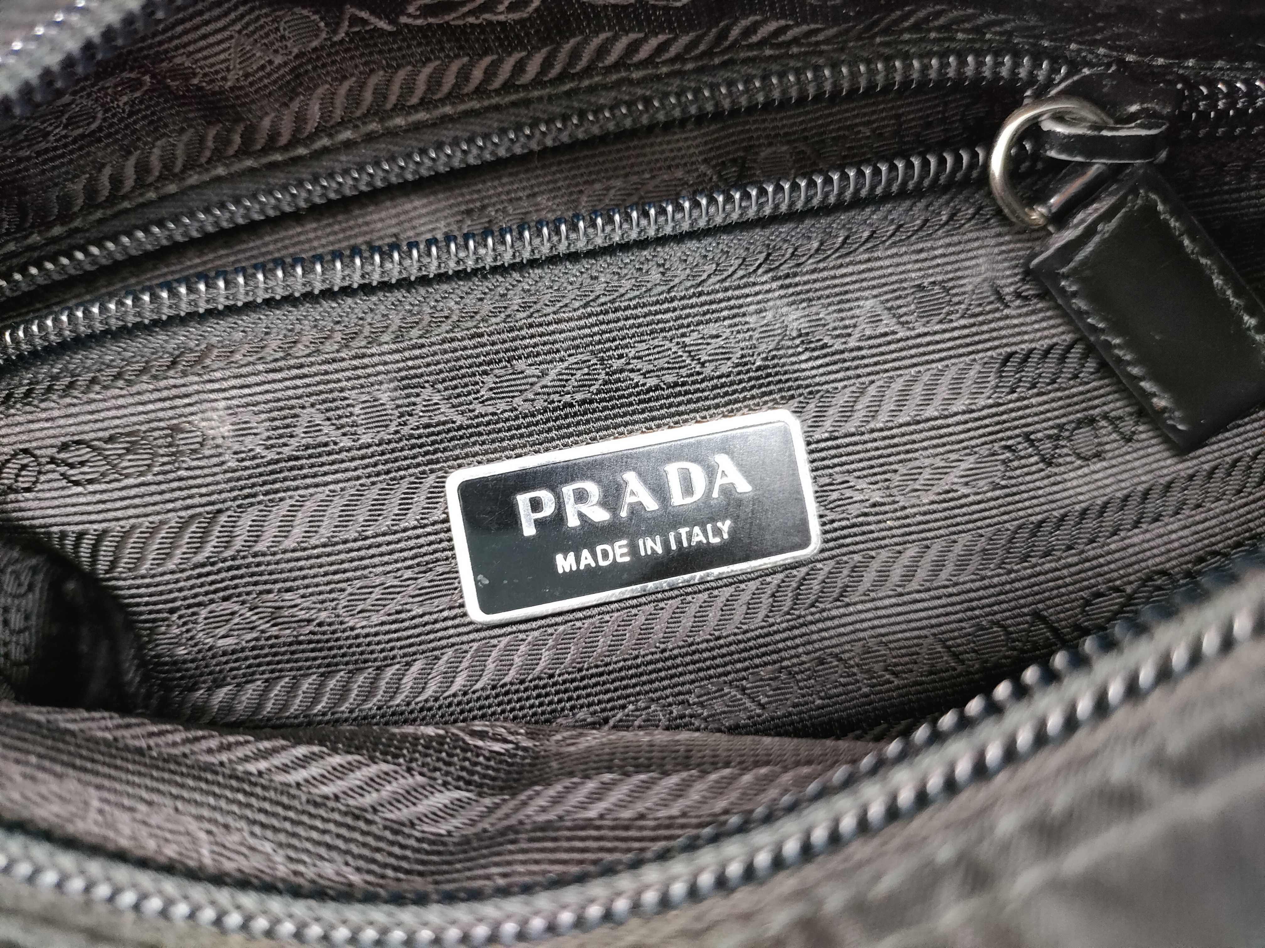 Nylon Shoulder Bag, Triangle Plate, Black Nylon Shoulder Bag — view 13