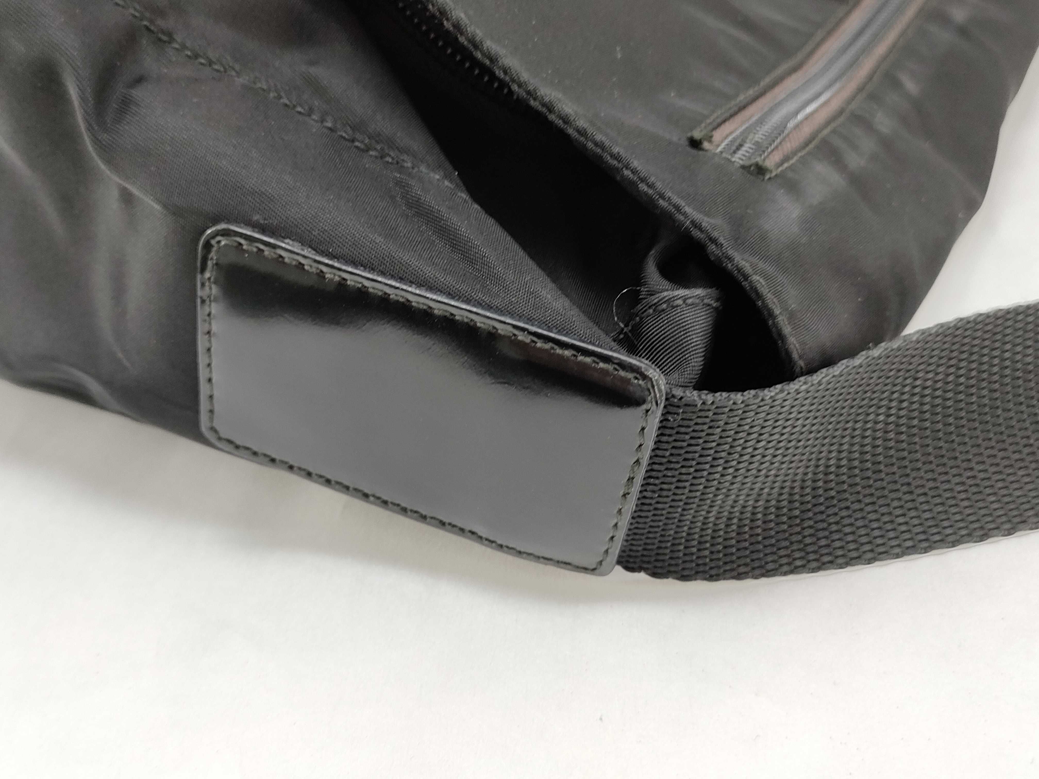 Nylon Shoulder Bag, Triangle Plate, Black Nylon Shoulder Bag — view 5
