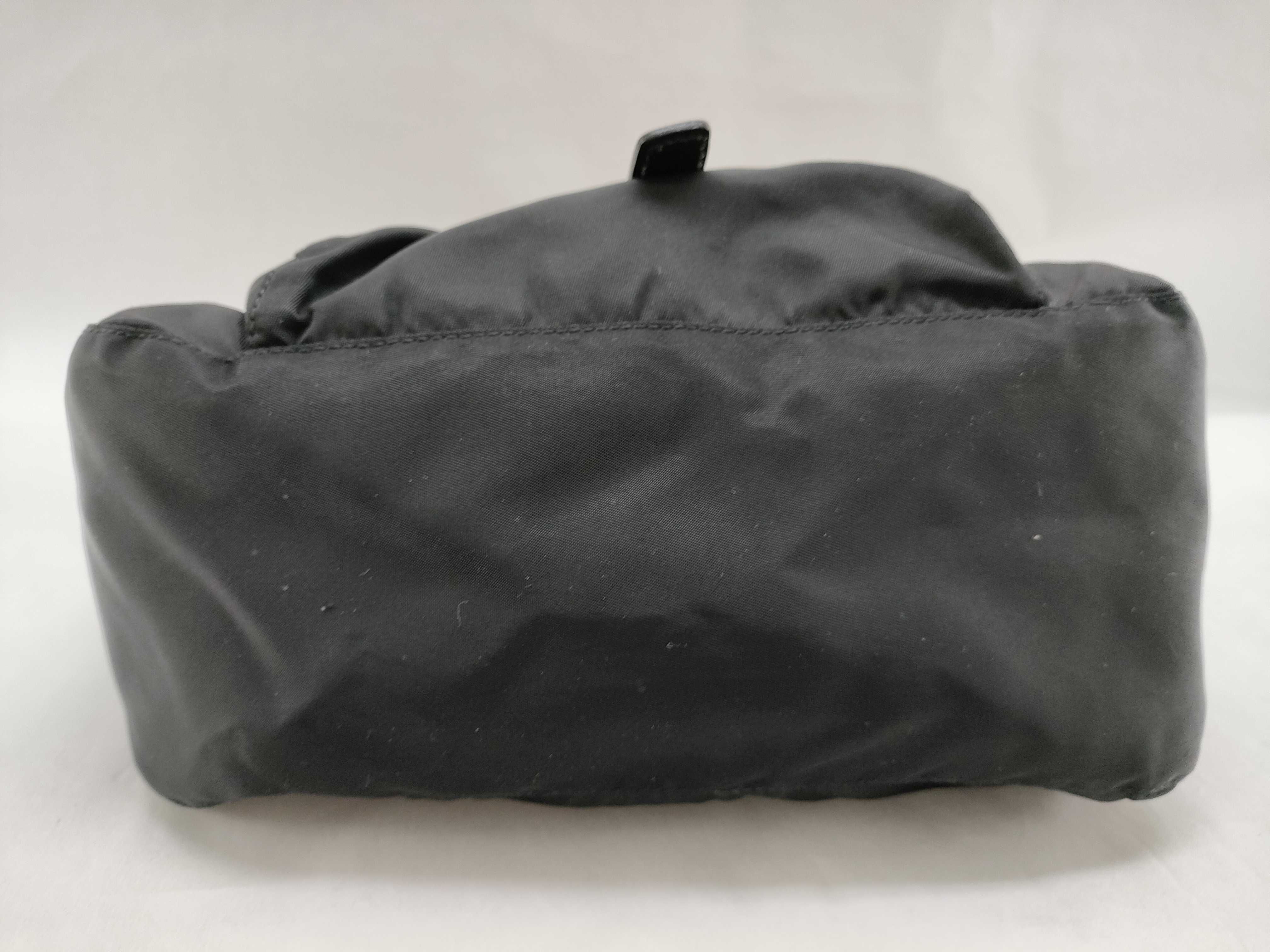 Nylon Shoulder Bag, Triangle Plate, Black Nylon Shoulder Bag — view 8