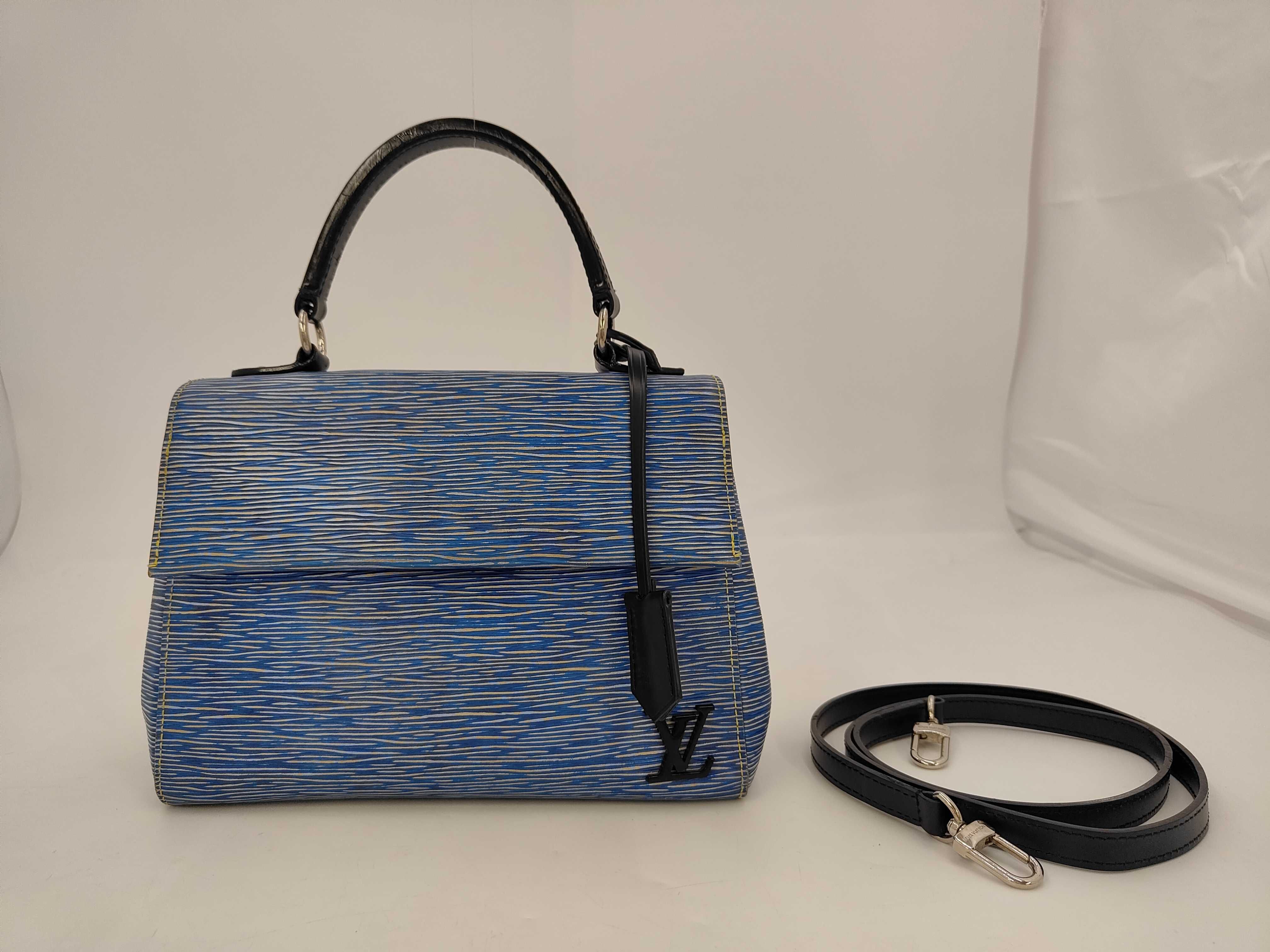 Epi Leather Clooney Handbag (Blue Taiga Leather) M51392