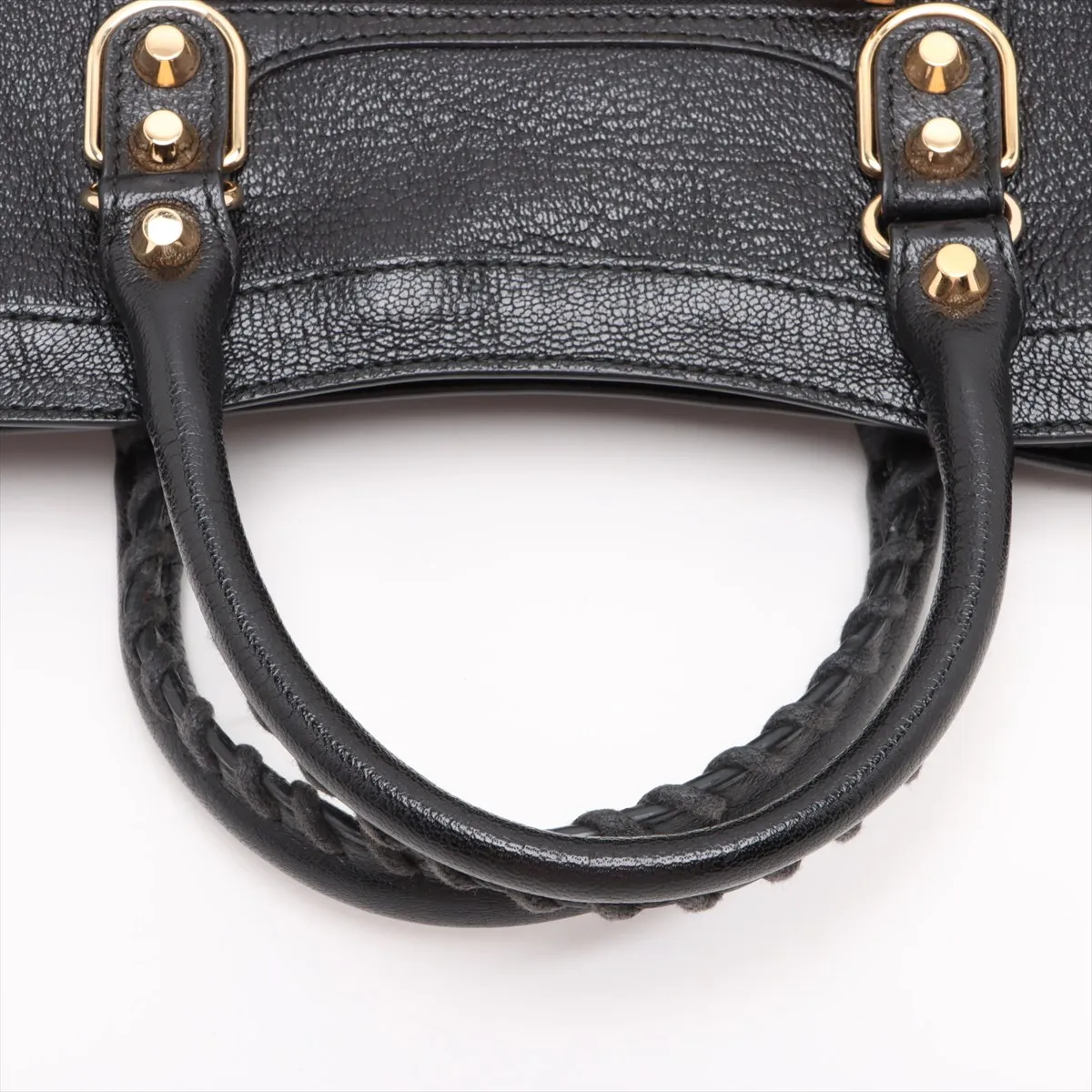 Classic Metal Edge City Leather 2-Way Handbag, Black, 432831 — view 5
