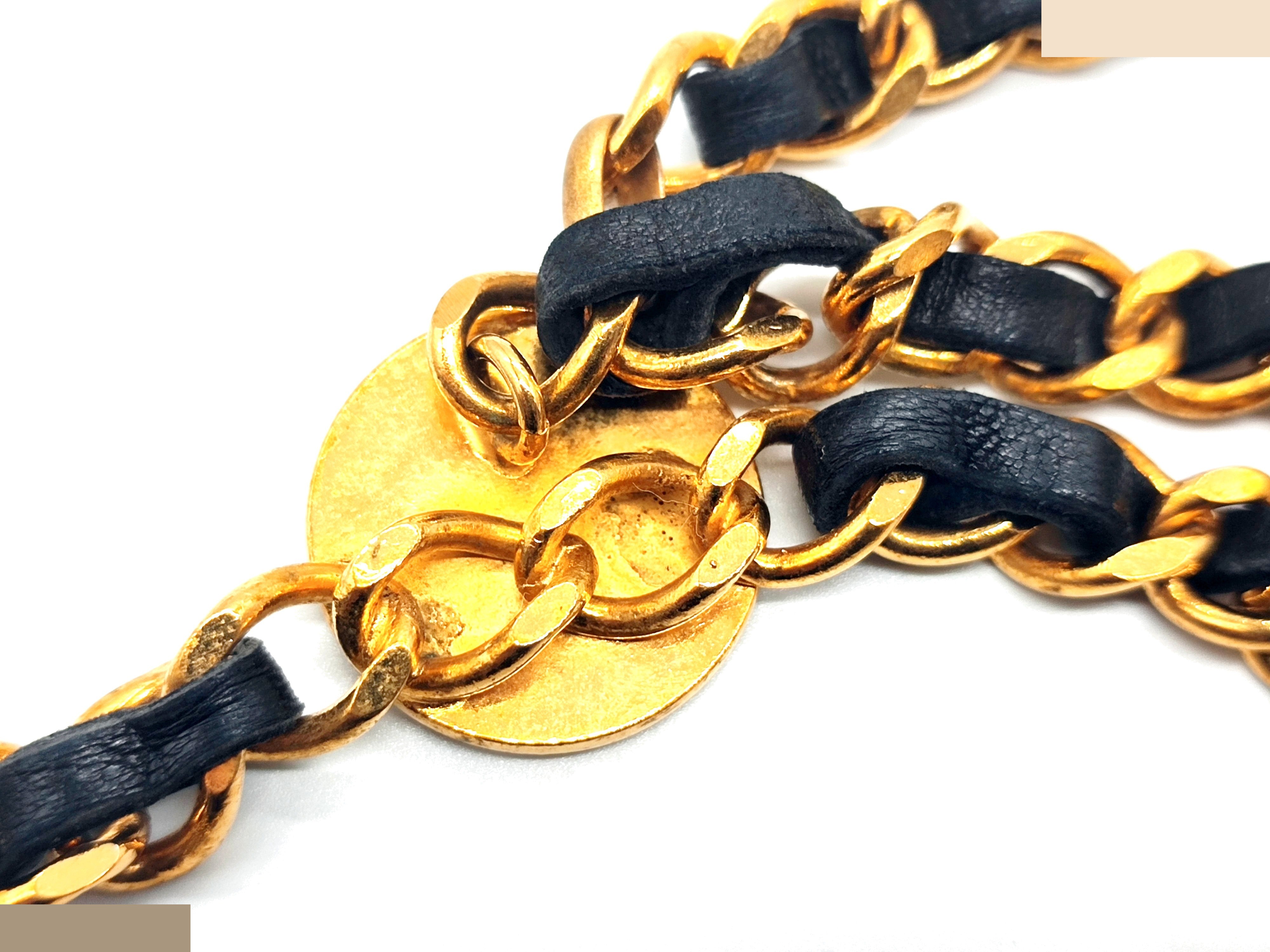Coco Mark Triple Leather Chain Belt (Chain approx. 80cm) — view 12
