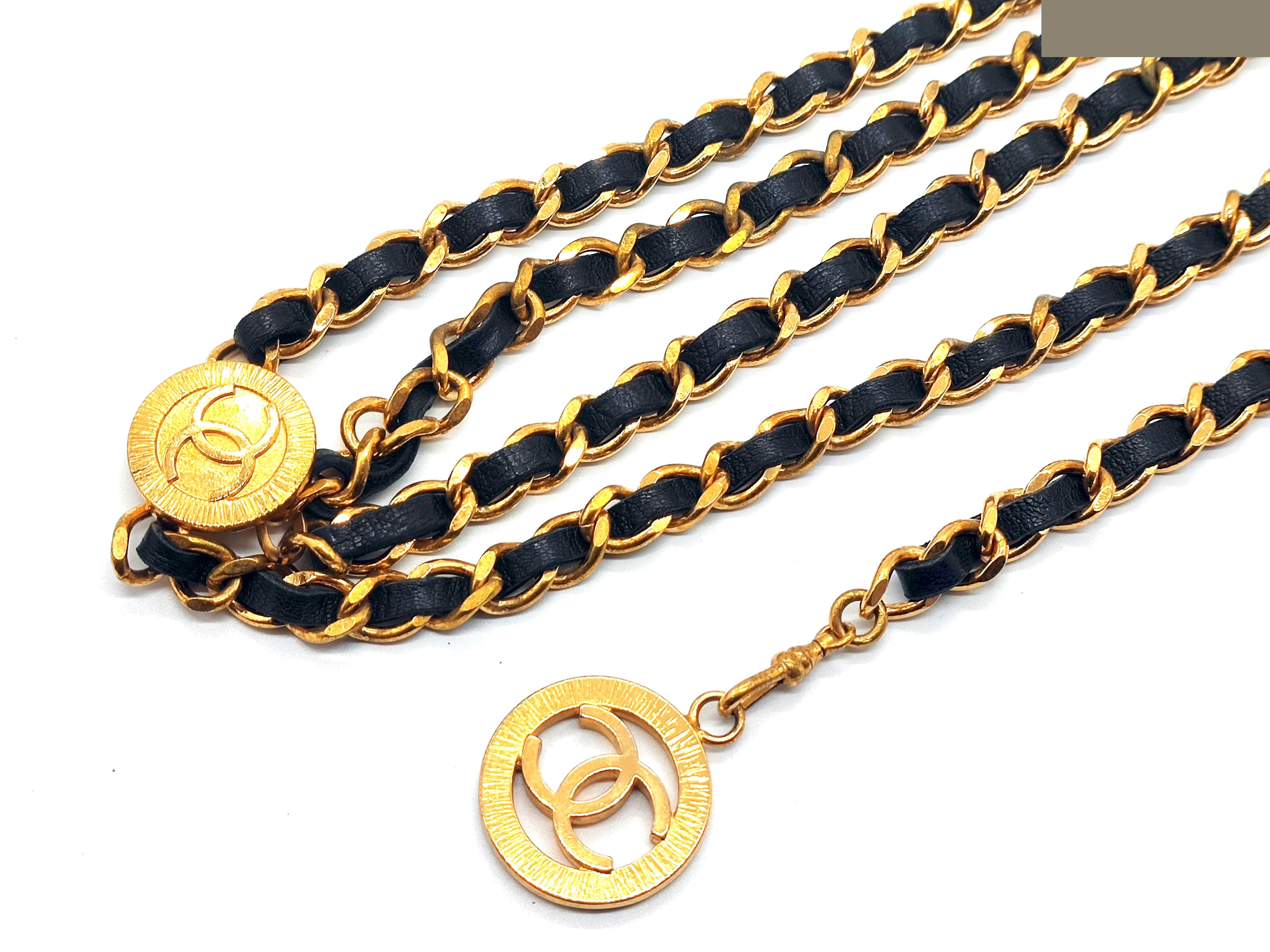 Coco Mark Triple Leather Chain Belt (Chain approx. 80cm) — view 5