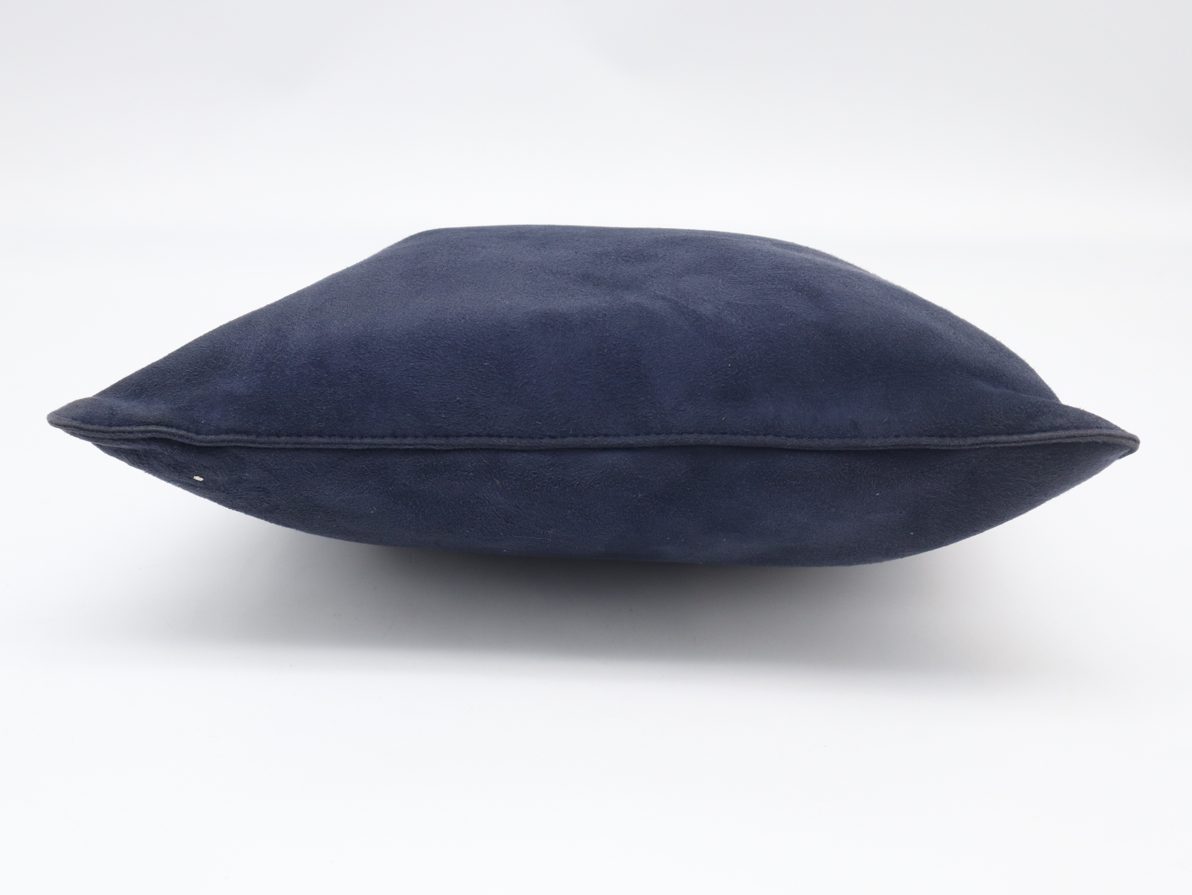 Suede Handbag, Navy, with Dust Bag — view 5