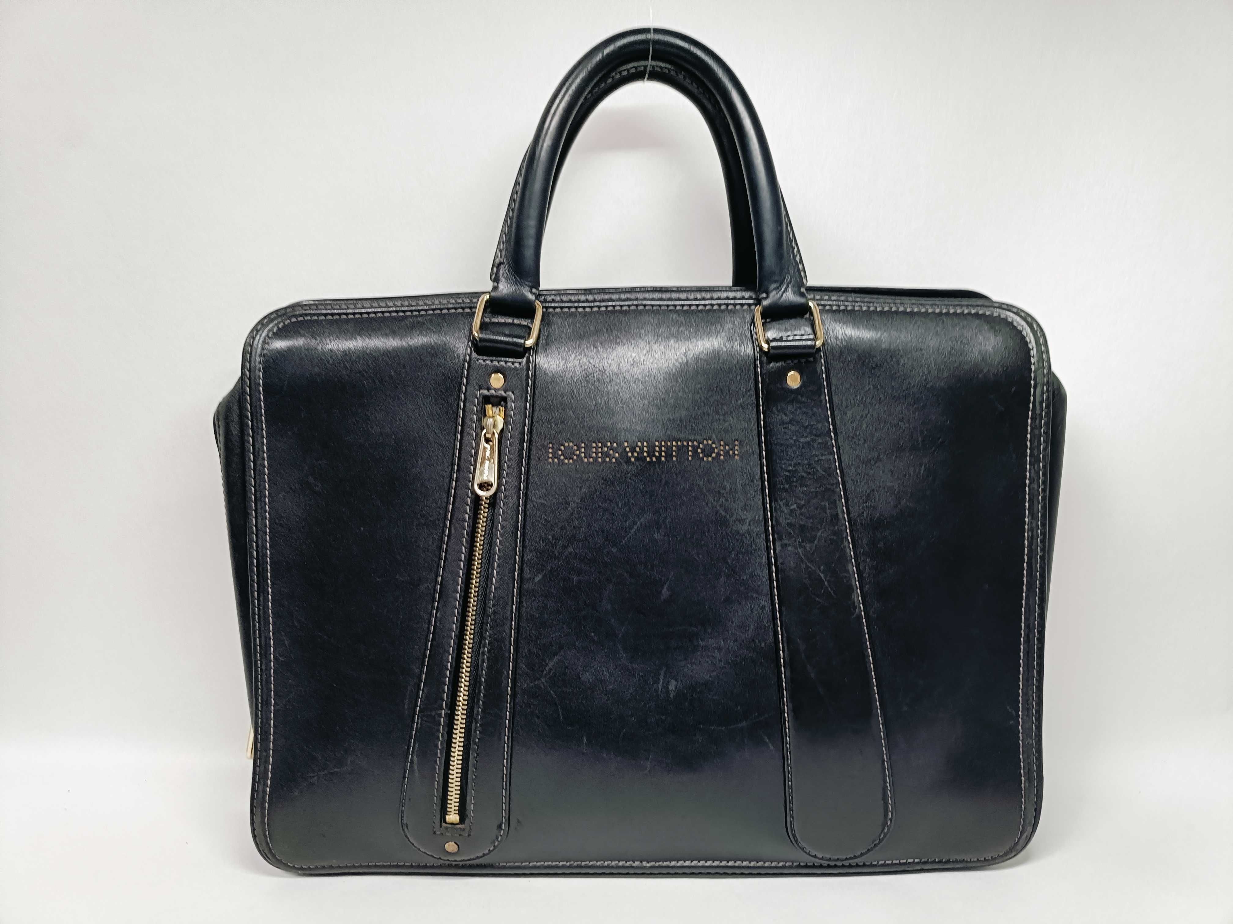 Limited Edition Louis Vuitton LV Cuir Vecchia Business Bag Noir M95694