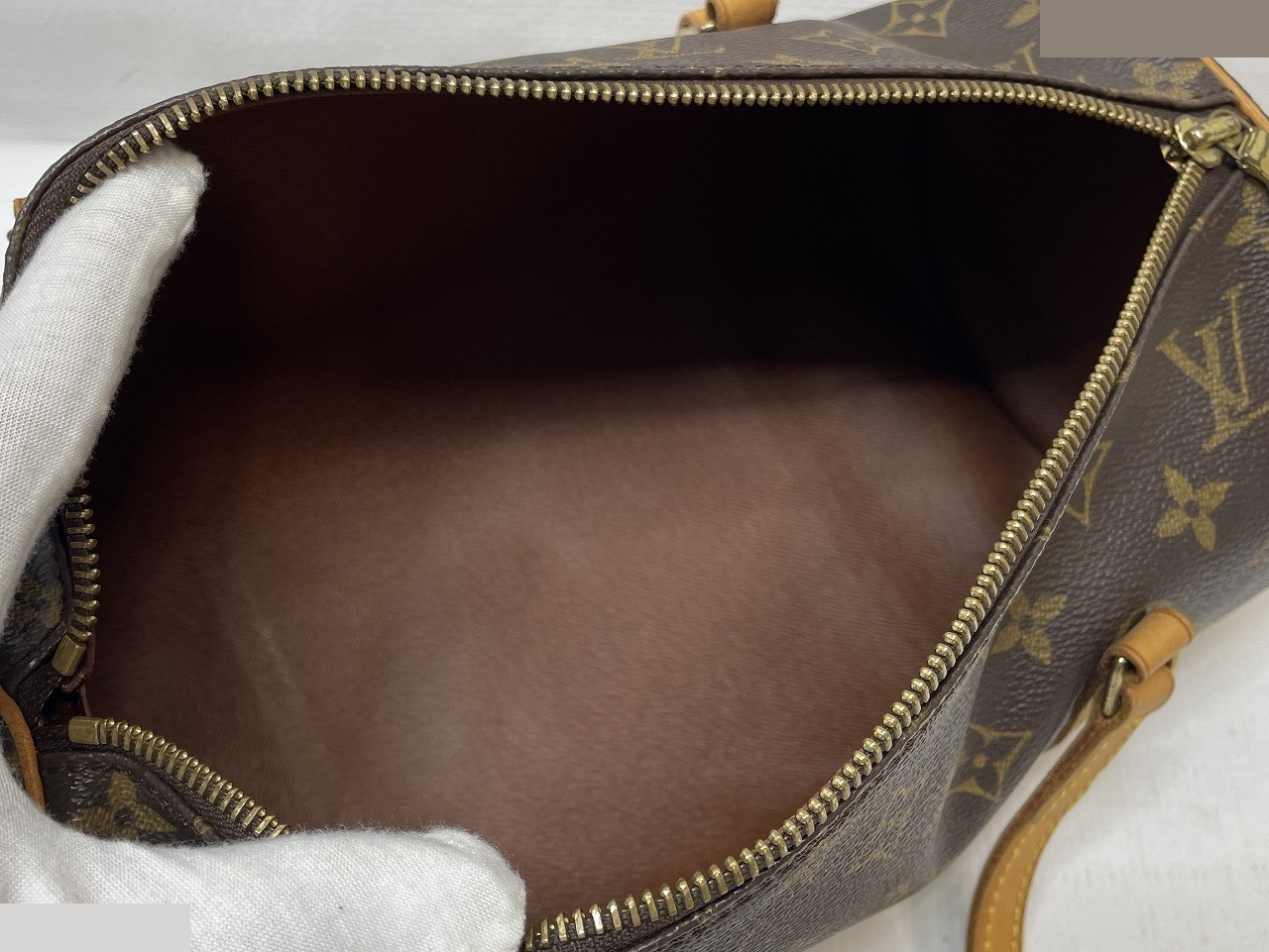 Monogram Papillon 30 handbag, brown, with pouch. — view 8