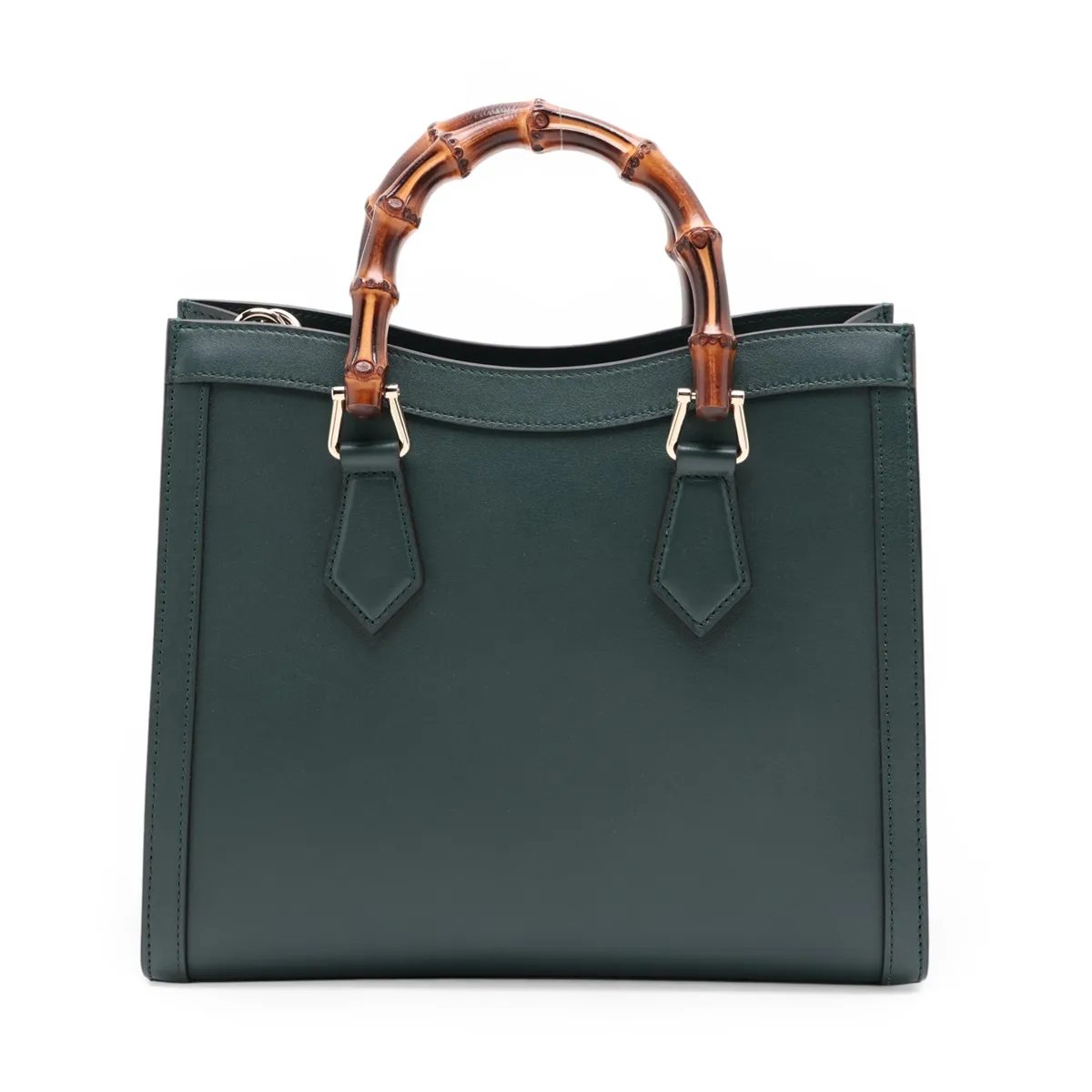 Bamboo Diana Leather 2-Way Handbag, Green, 853226 — view 2