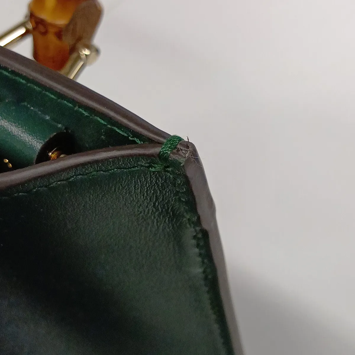 Bamboo Diana Leather 2-Way Handbag, Green, 853226 — view 13