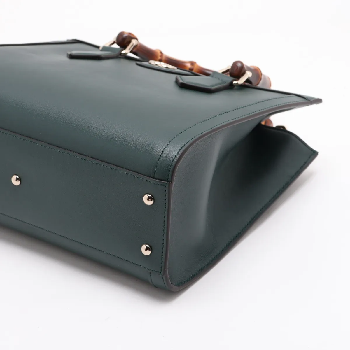 Bamboo Diana Leather 2-Way Handbag, Green, 853226 — view 3