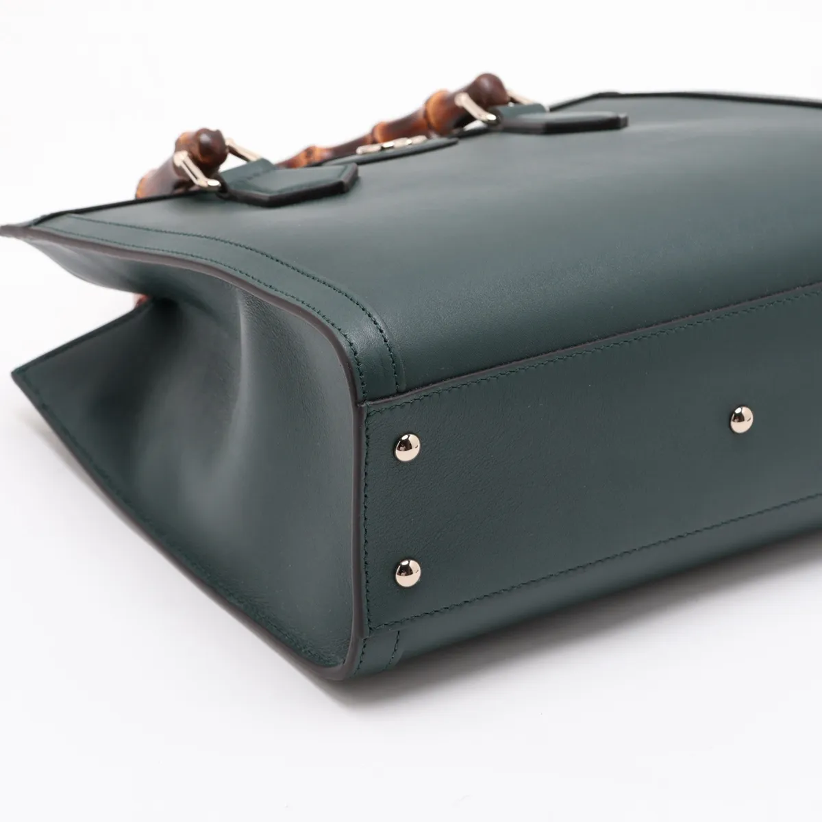 Bamboo Diana Leather 2-Way Handbag, Green, 853226 — view 4