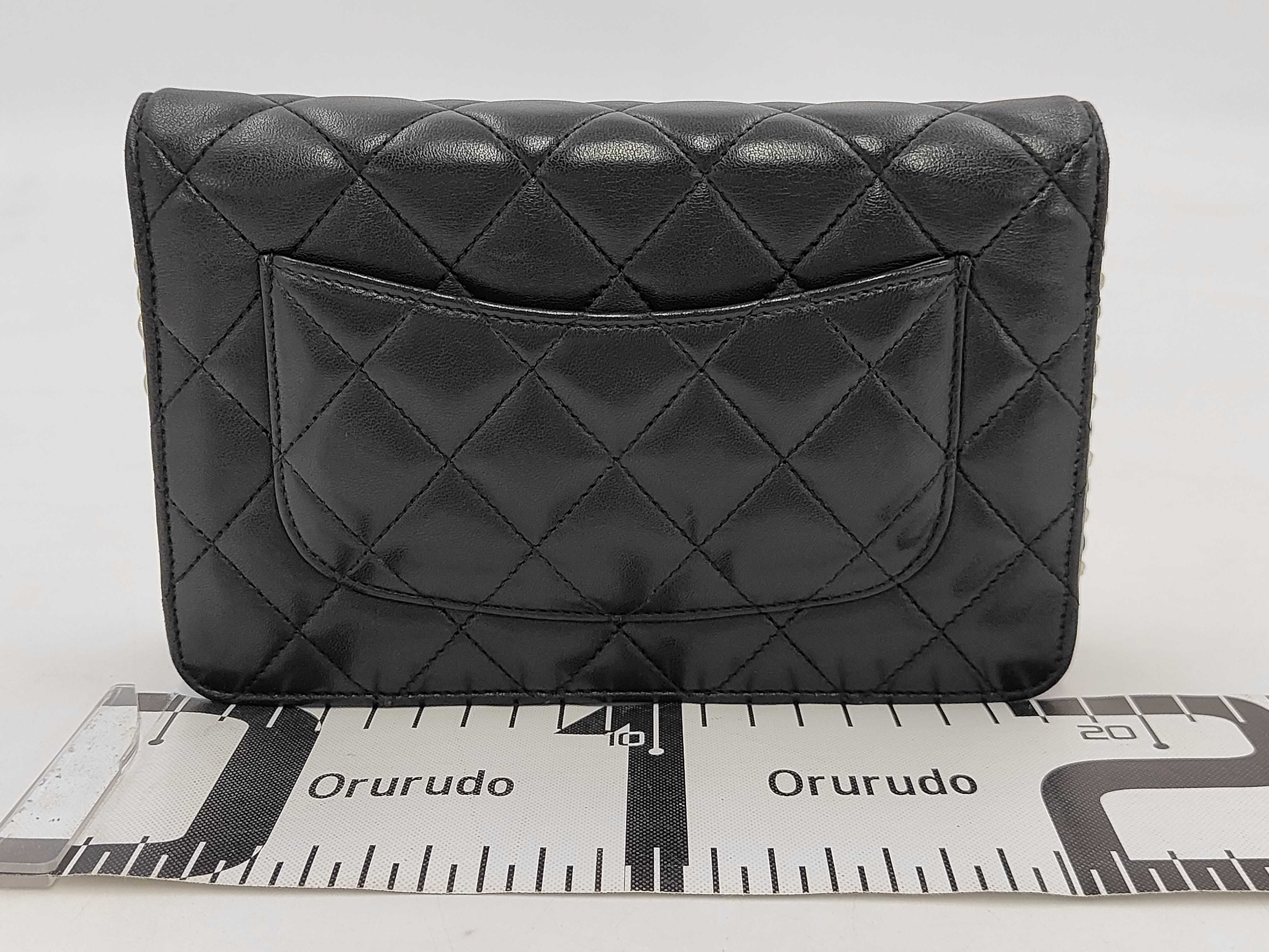 Mini Matelassé Chain Wallet, Lambskin, Black, Serial Number 22, Shoulder Bag — view 2