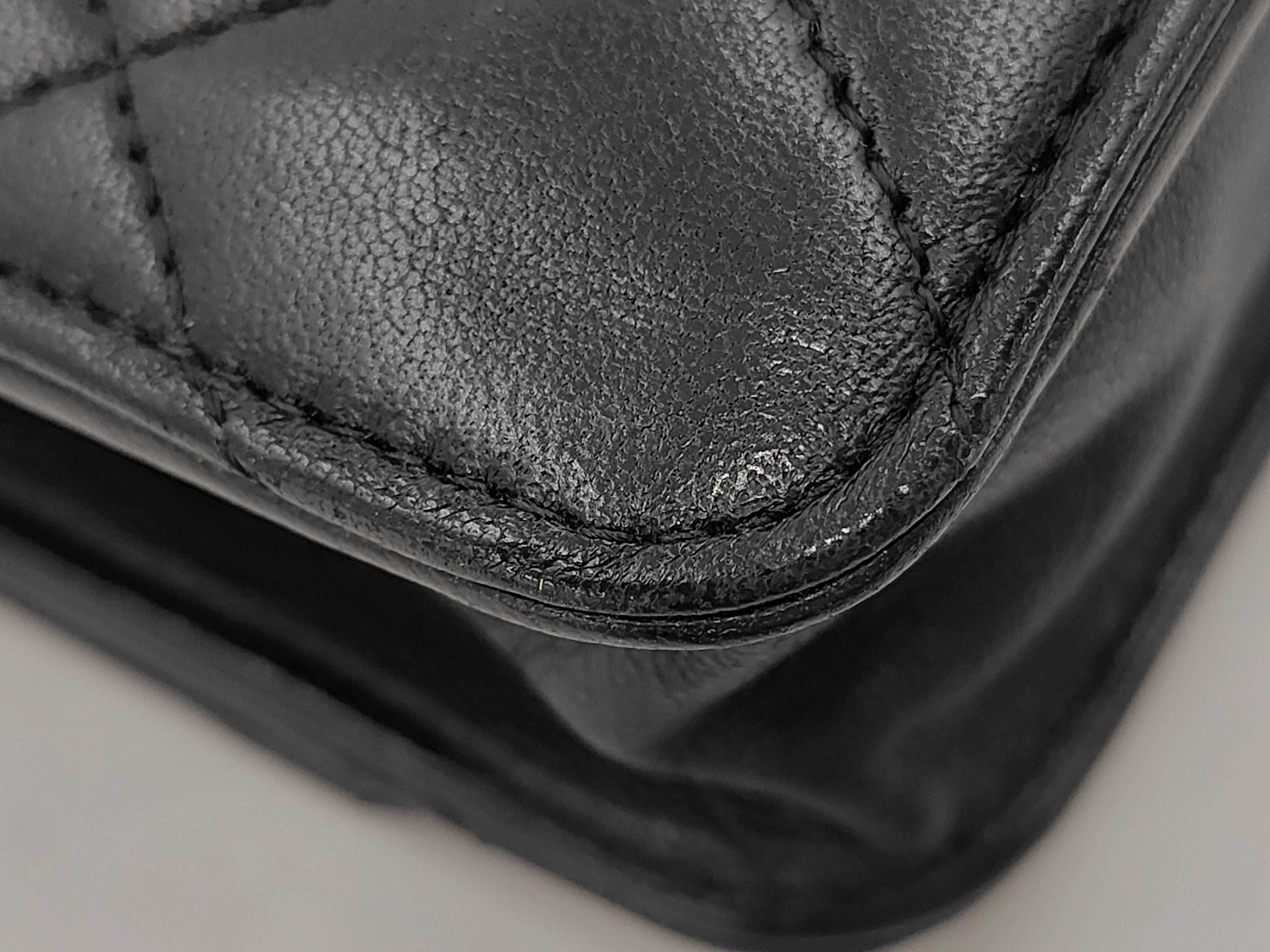 Mini Matelassé Chain Wallet, Lambskin, Black, Serial Number 22, Shoulder Bag — view 4