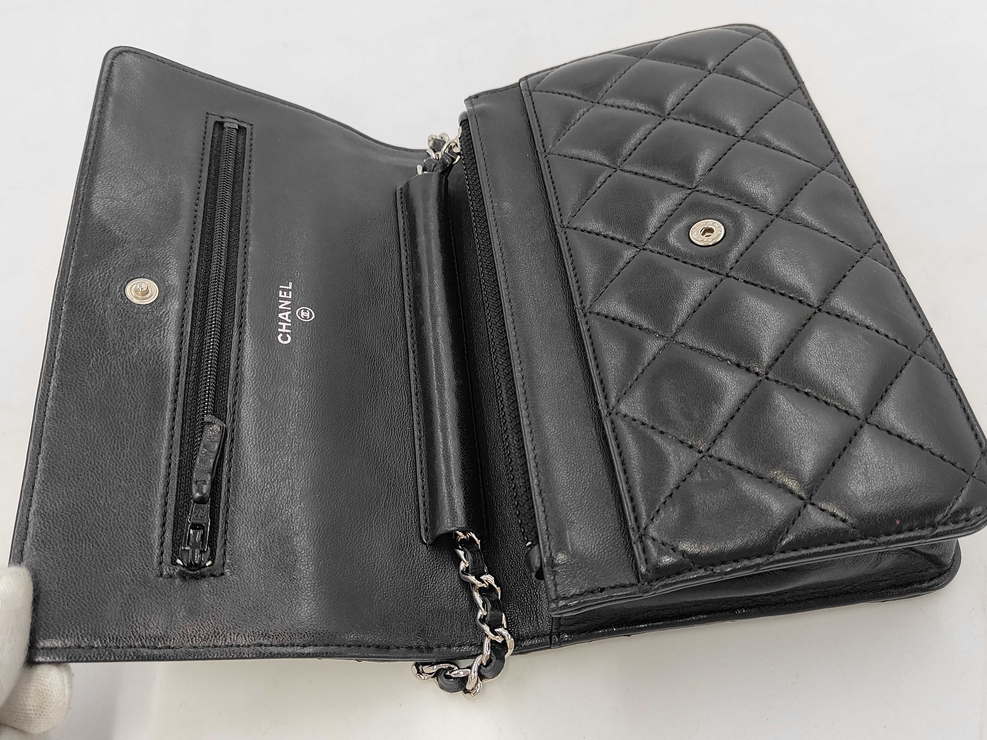 Mini Matelassé Chain Wallet, Lambskin, Black, Serial Number 22, Shoulder Bag — view 7