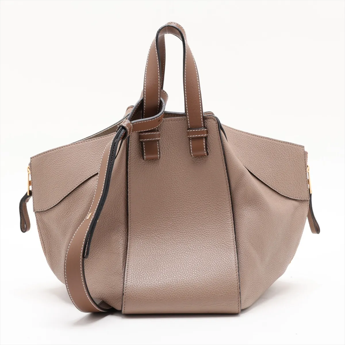 Hammock Small Leather 2-Way Handbag, Beige — view 2