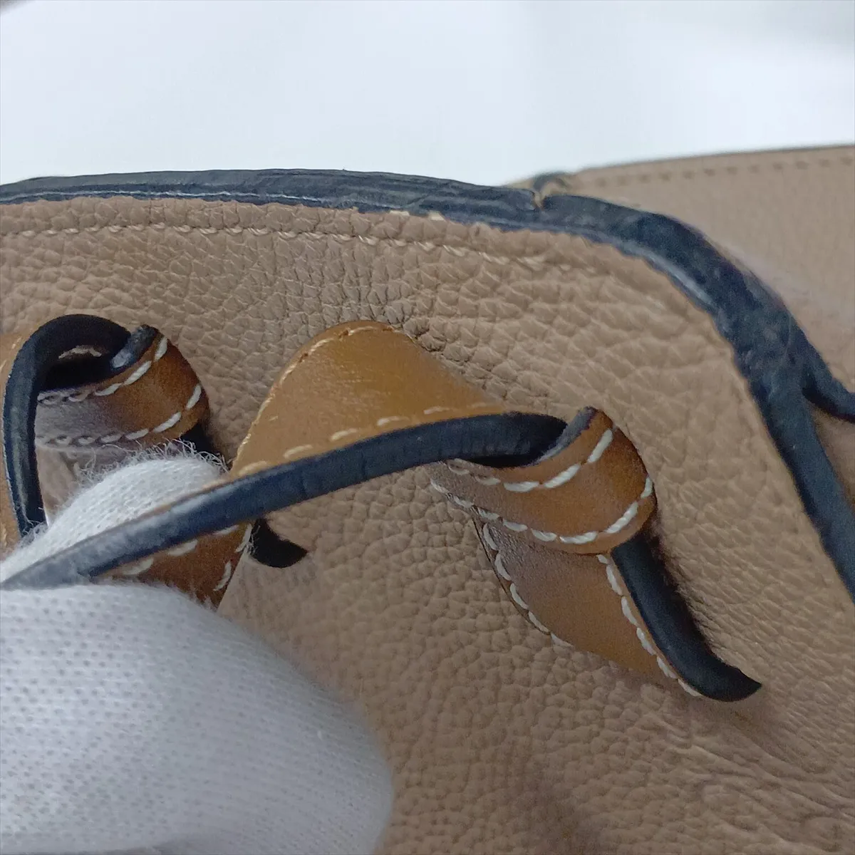 Hammock Small Leather 2-Way Handbag, Beige — view 12