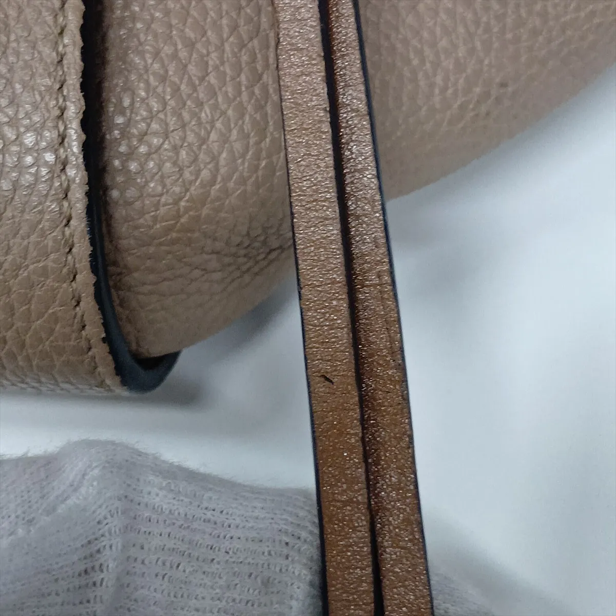 Hammock Small Leather 2-Way Handbag, Beige — view 13