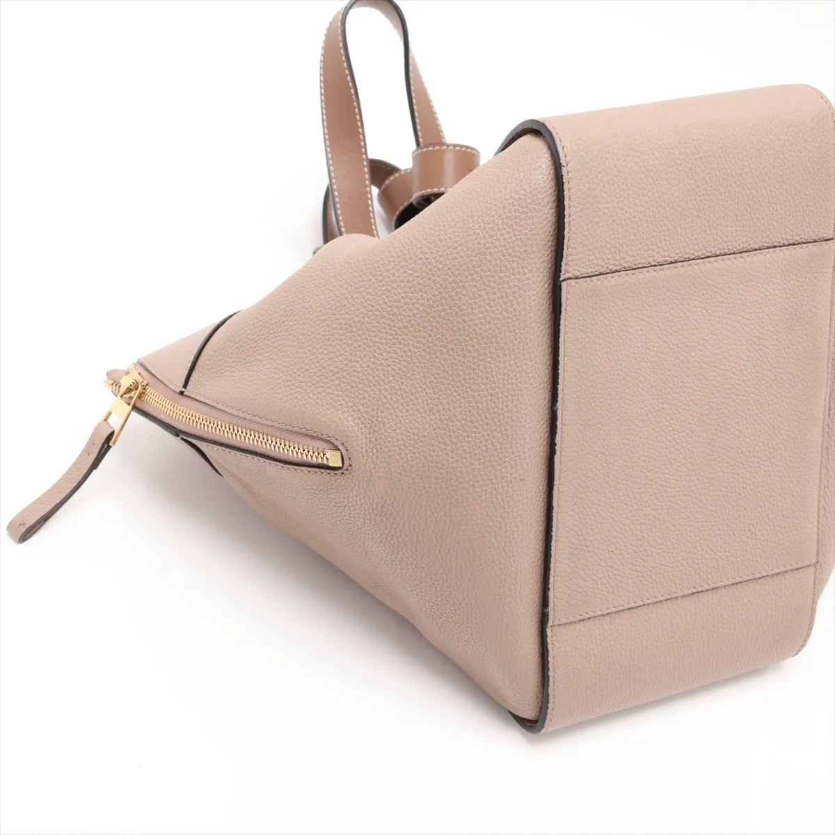 Hammock Small Leather 2-Way Handbag, Beige — view 4