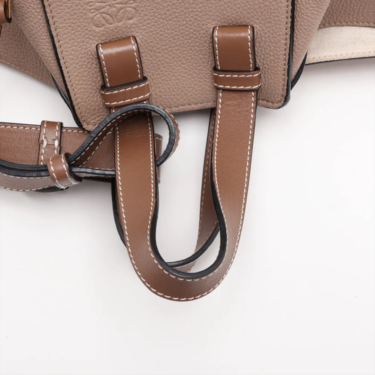 Hammock Small Leather 2-Way Handbag, Beige — view 5