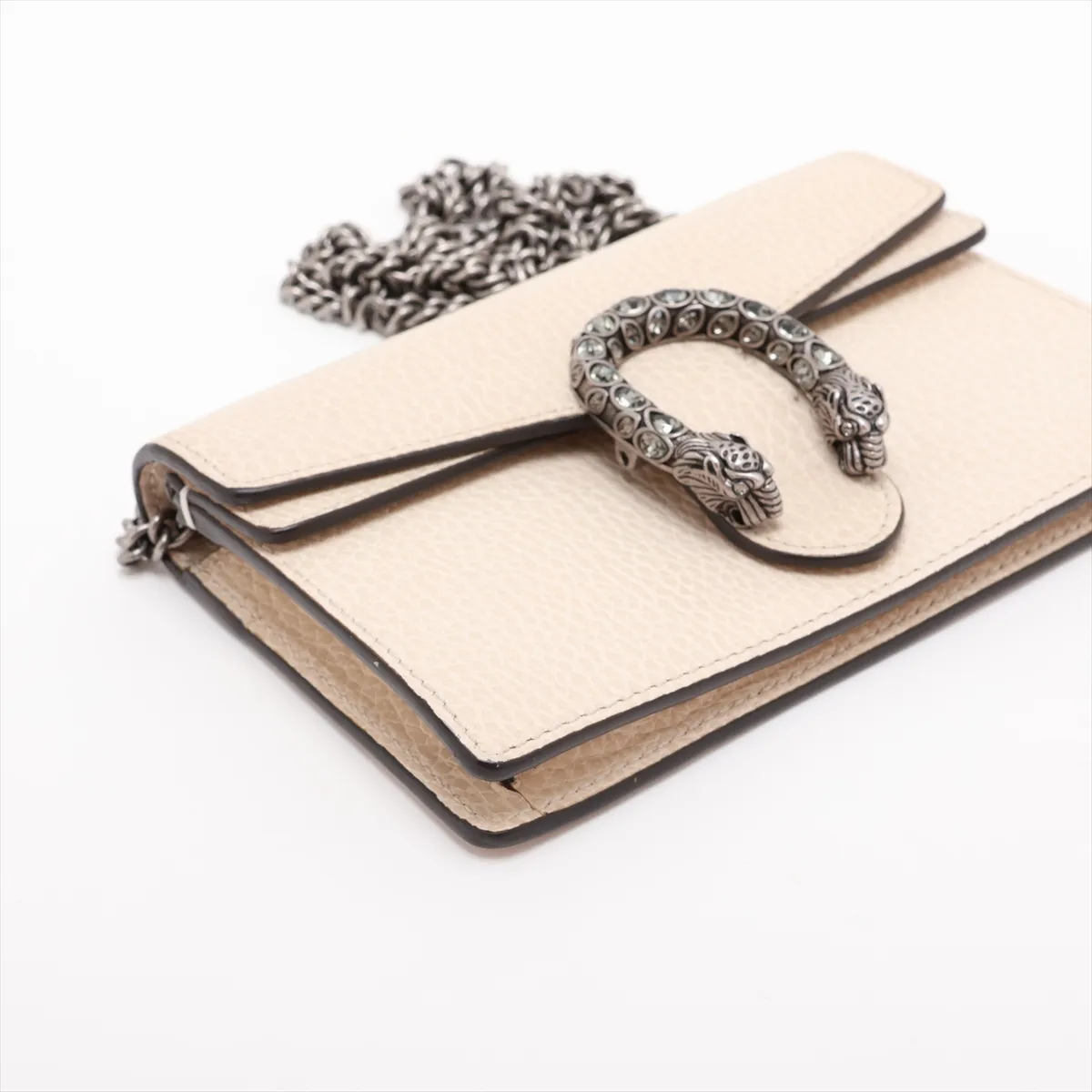 Dionysus 476432 Leather Chain Shoulder Bag, White — view 4