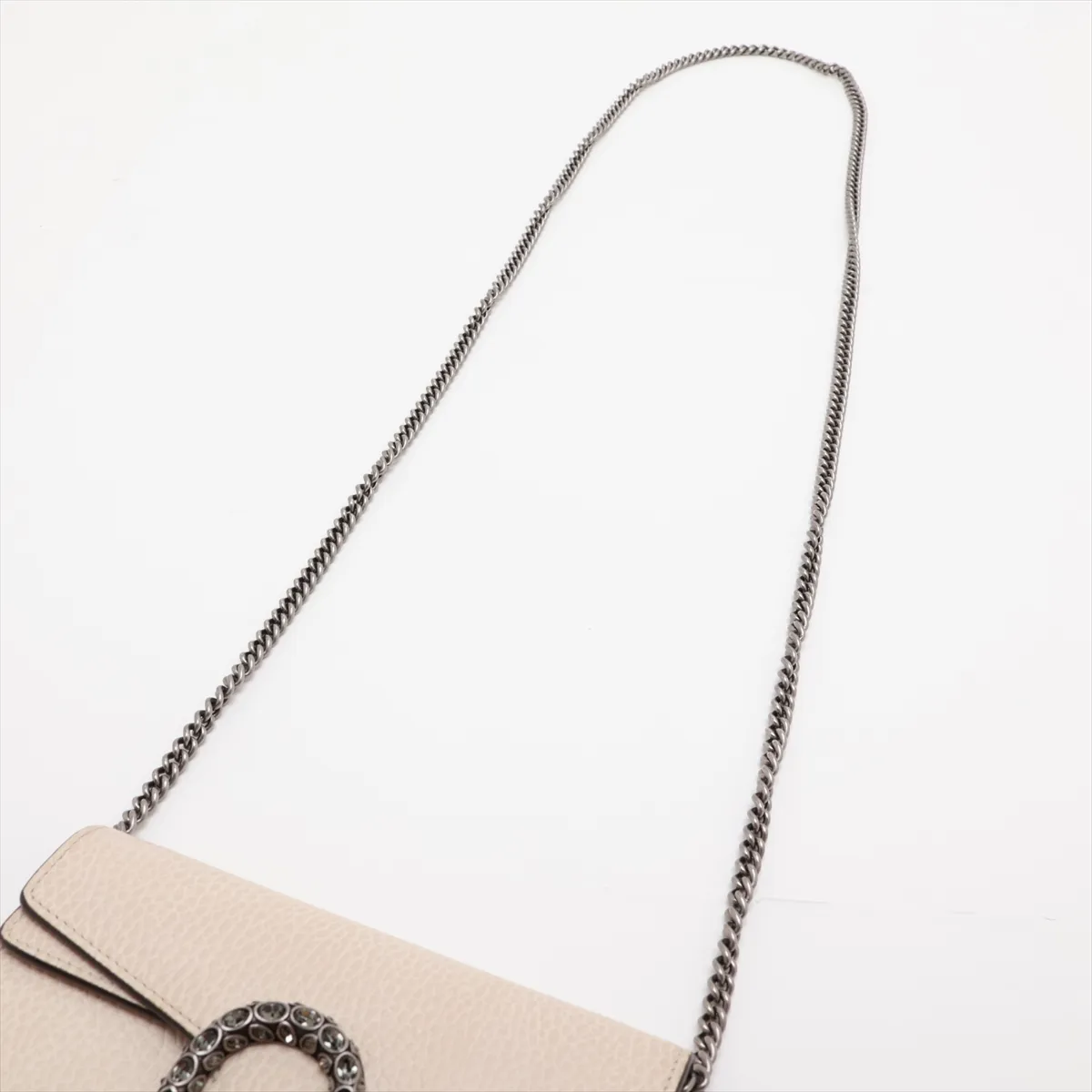 Dionysus 476432 Leather Chain Shoulder Bag, White — view 5