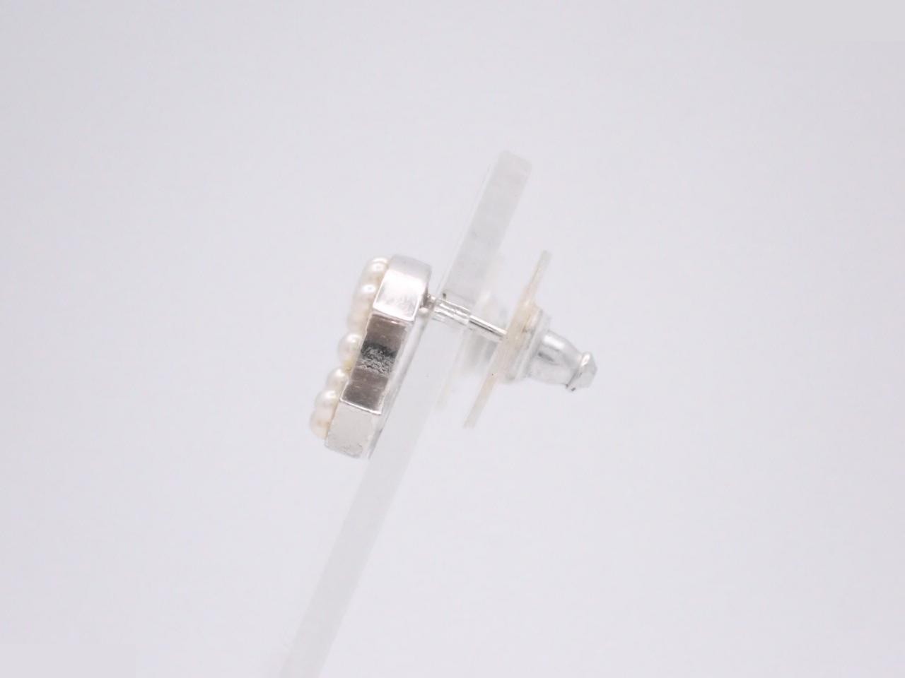 Earrings, Coco Mark, Pearl, Silver — view 3