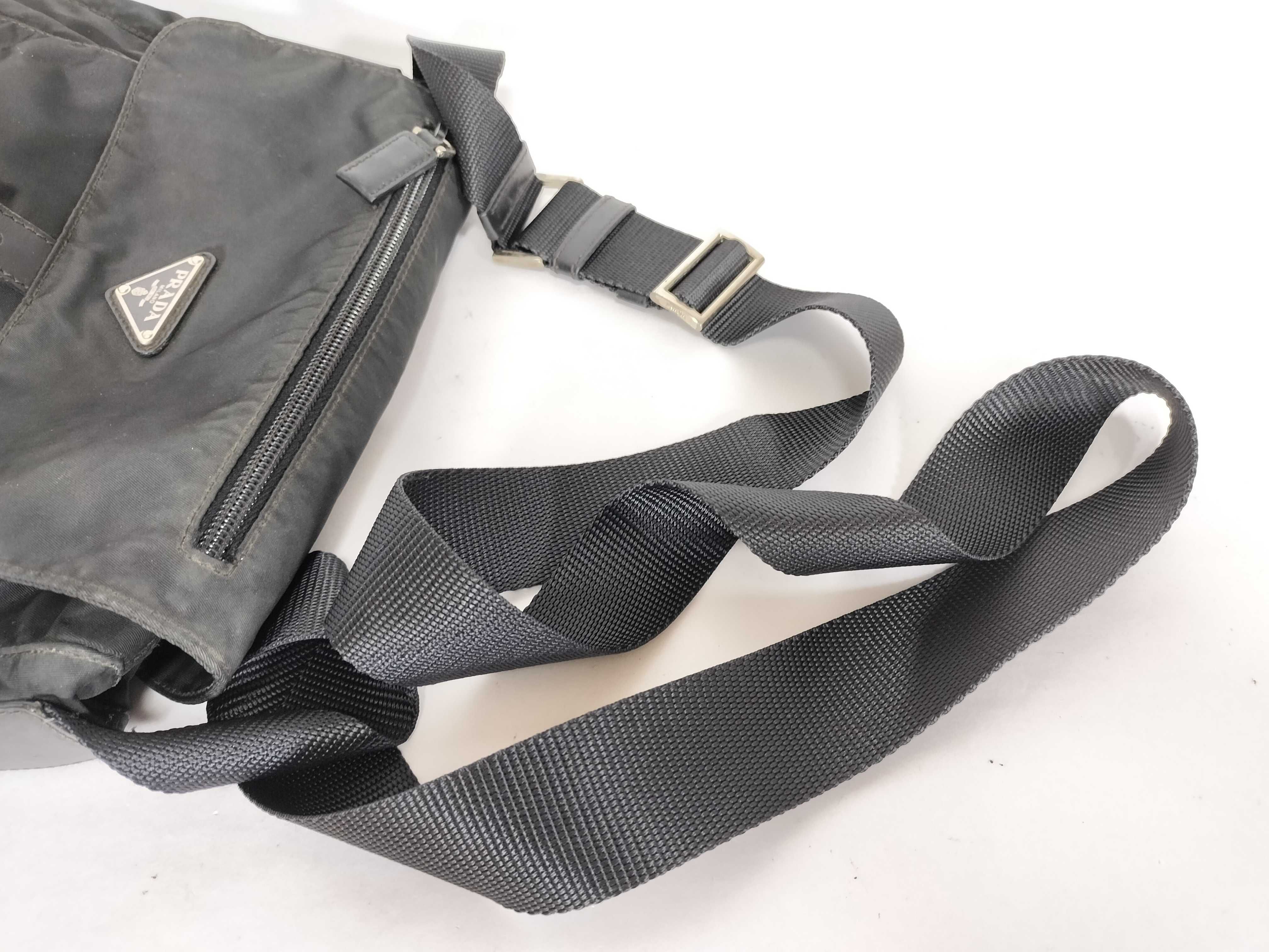 Nylon Flap Shoulder Bag, Black — view 3