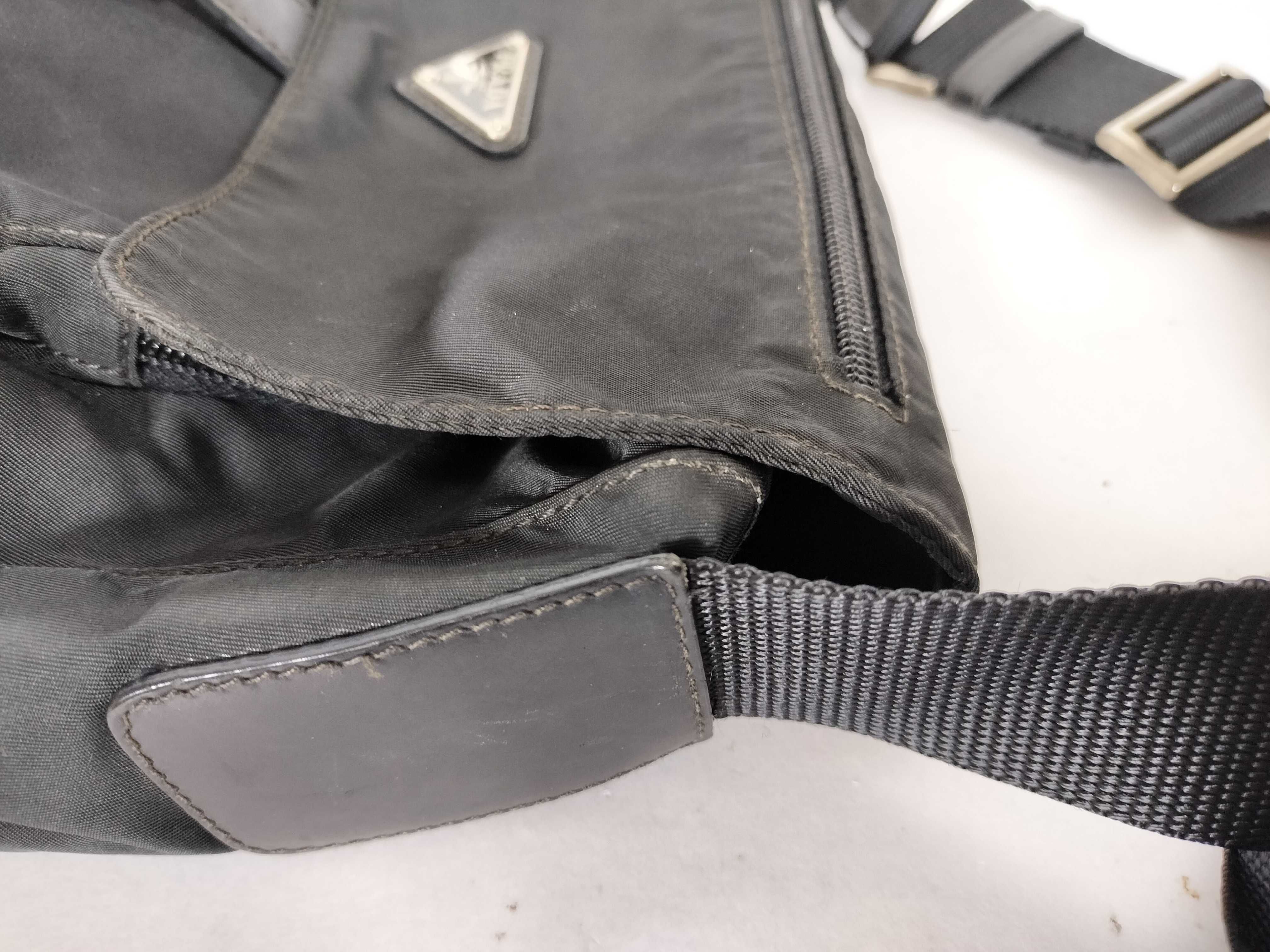 Nylon Flap Shoulder Bag, Black — view 5