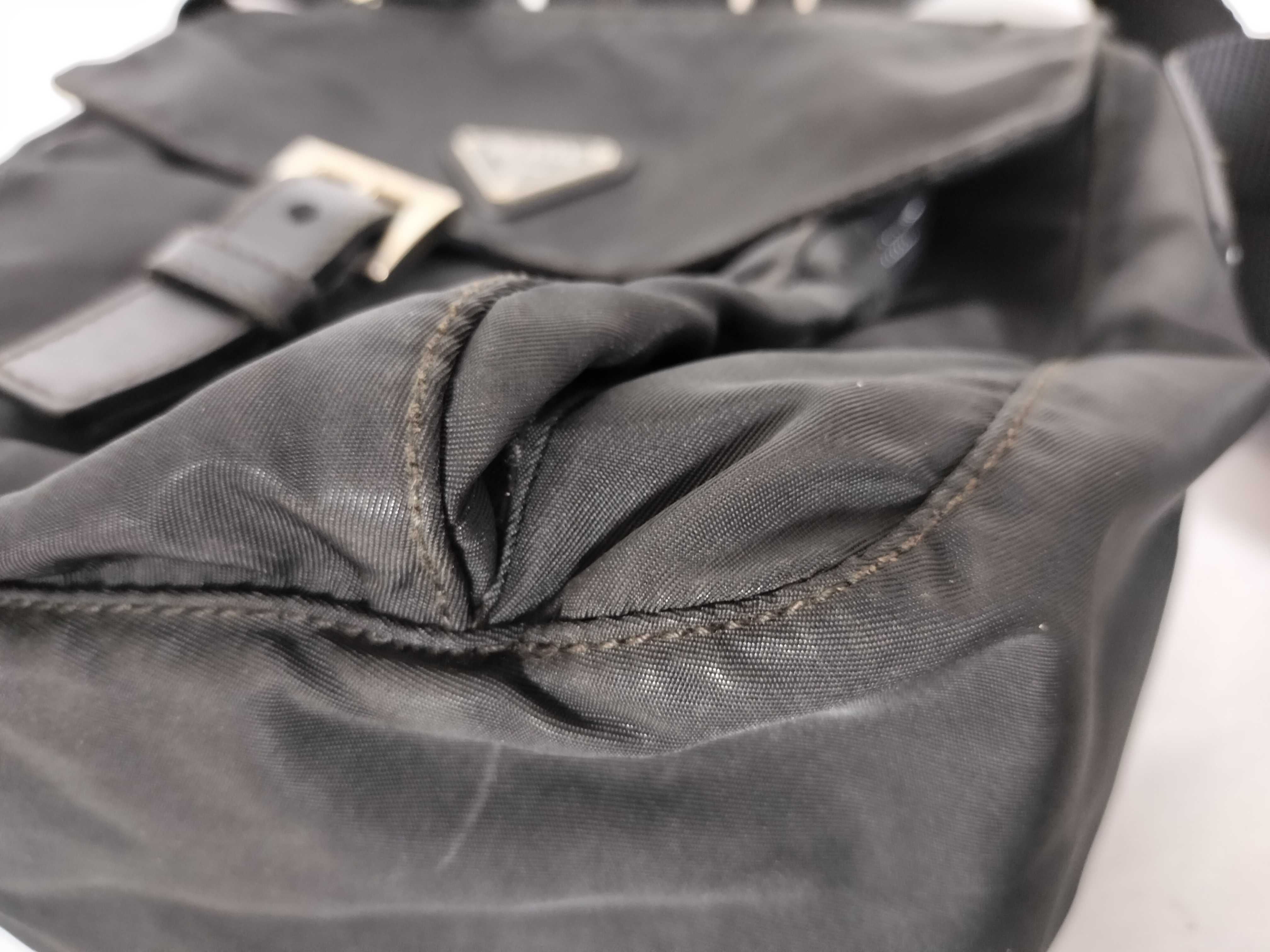 Nylon Flap Shoulder Bag, Black — view 6