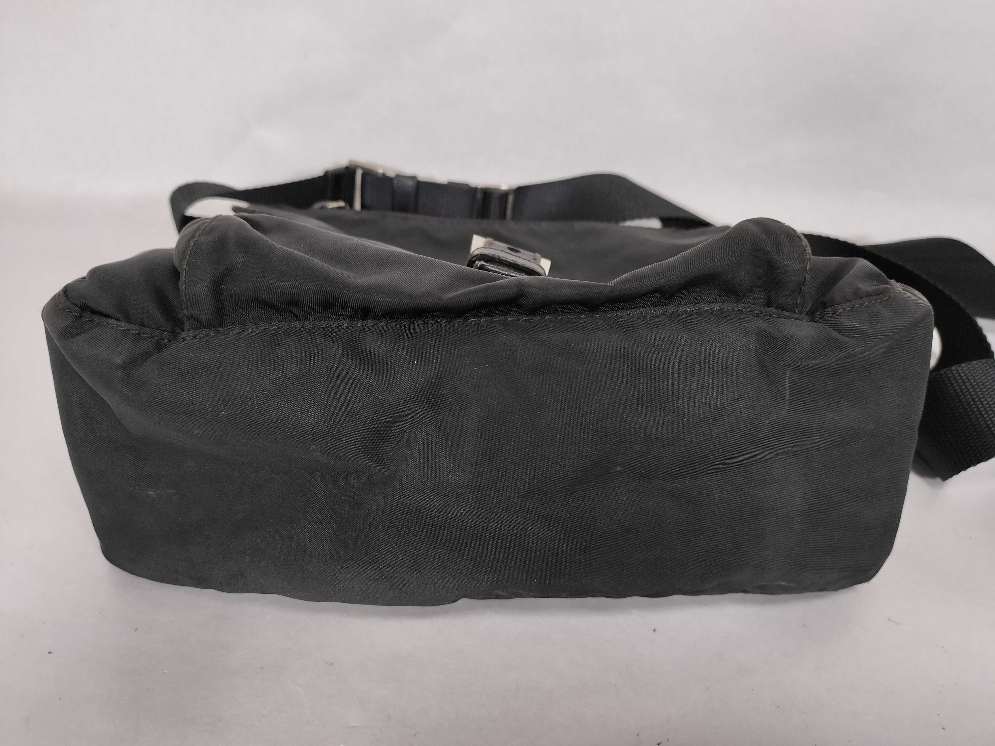 Nylon Flap Shoulder Bag, Black — view 7