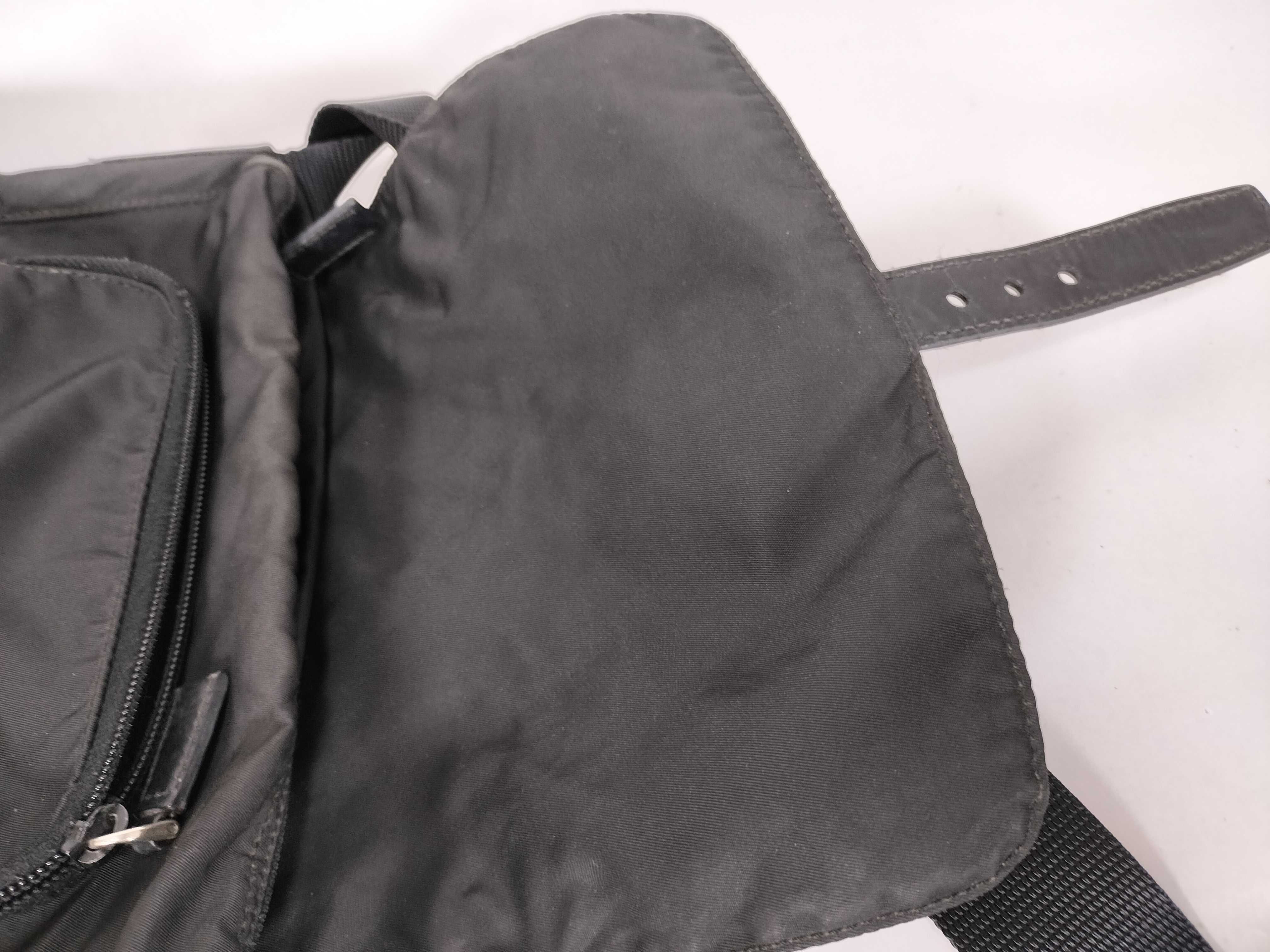 Nylon Flap Shoulder Bag, Black — view 10