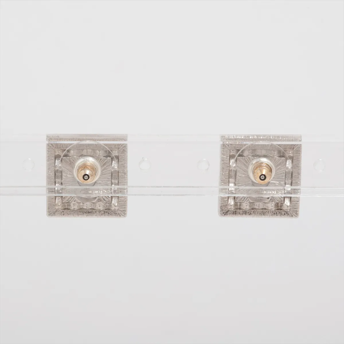Coco Mark B23S Earrings (Pair) Metal x Rhinestone x Faux Pearl Silver — view 2