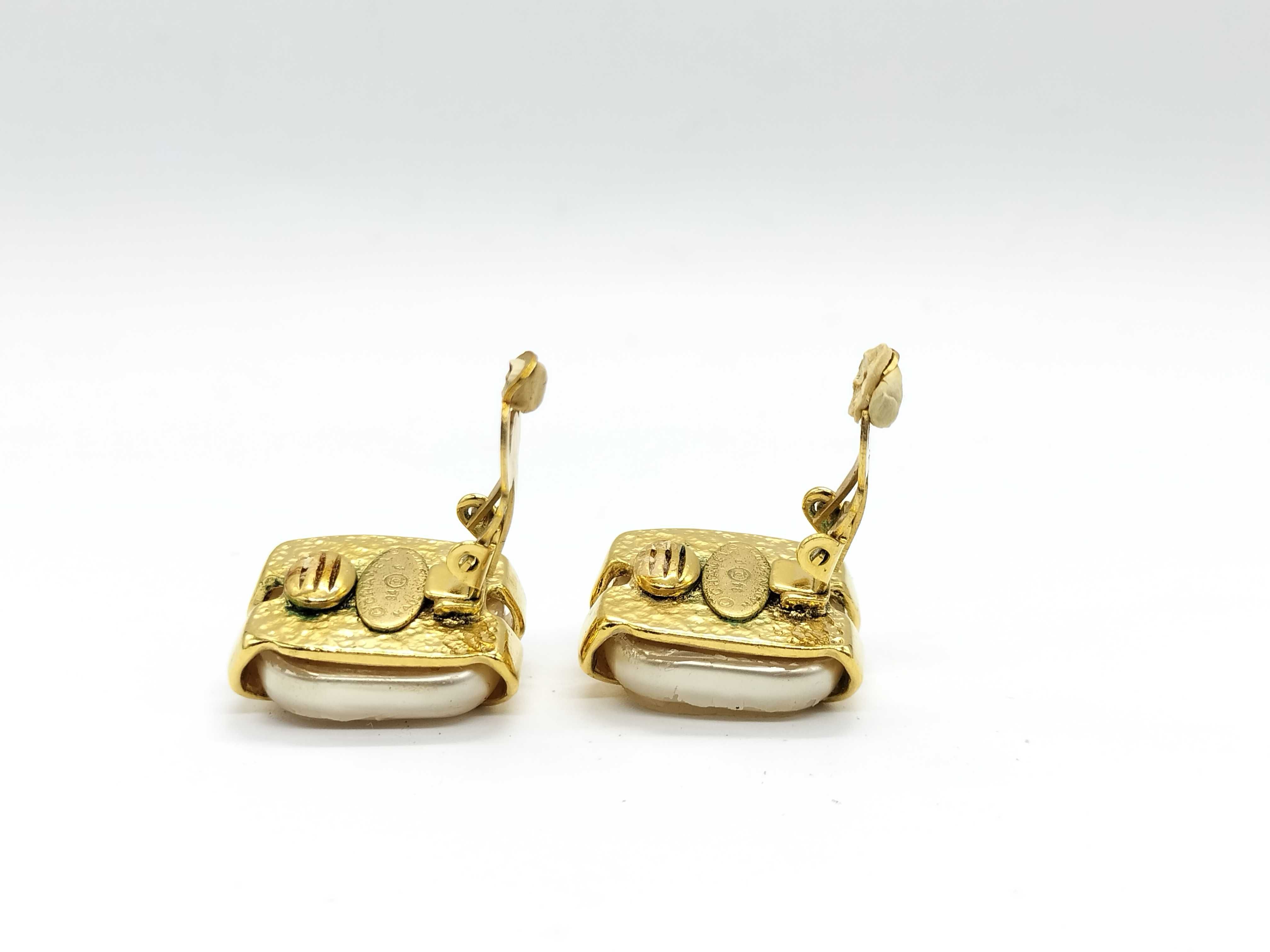 Gripoix Earrings 94P Faux Pearl Earrings — view 4