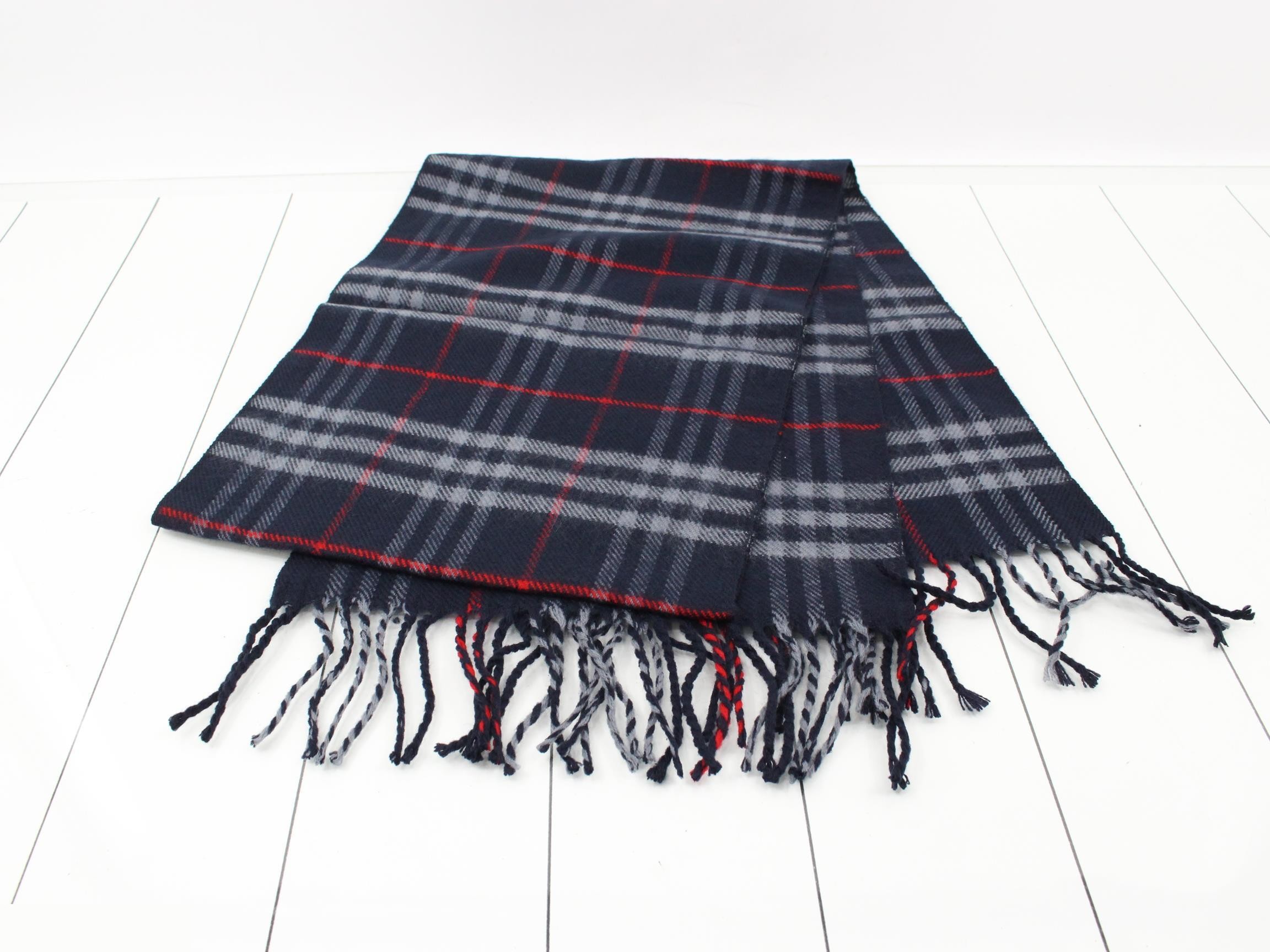 Nova Check Scarf, Navy — view 3