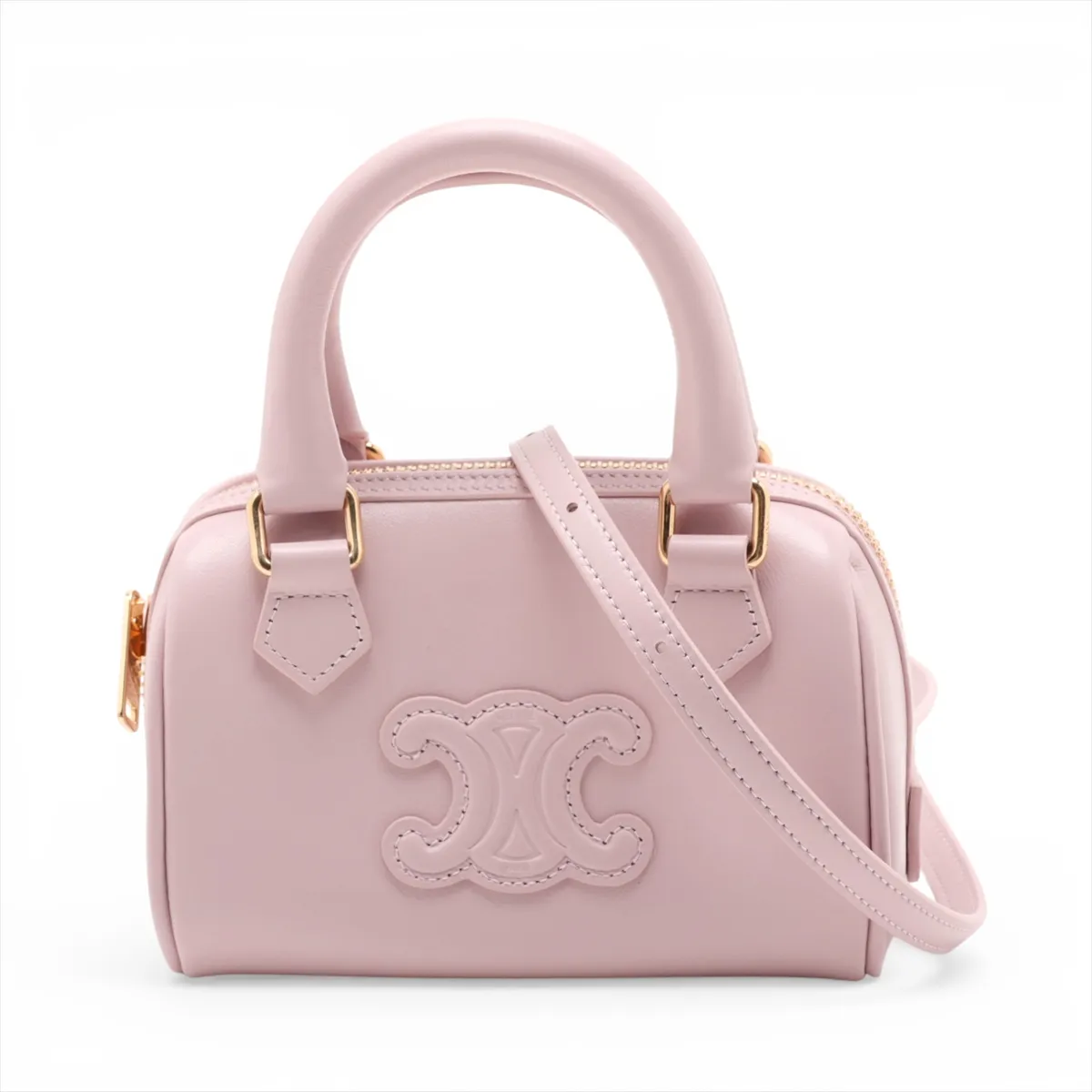 Cuir Triomphe Leather 2-Way Handbag, Pink
