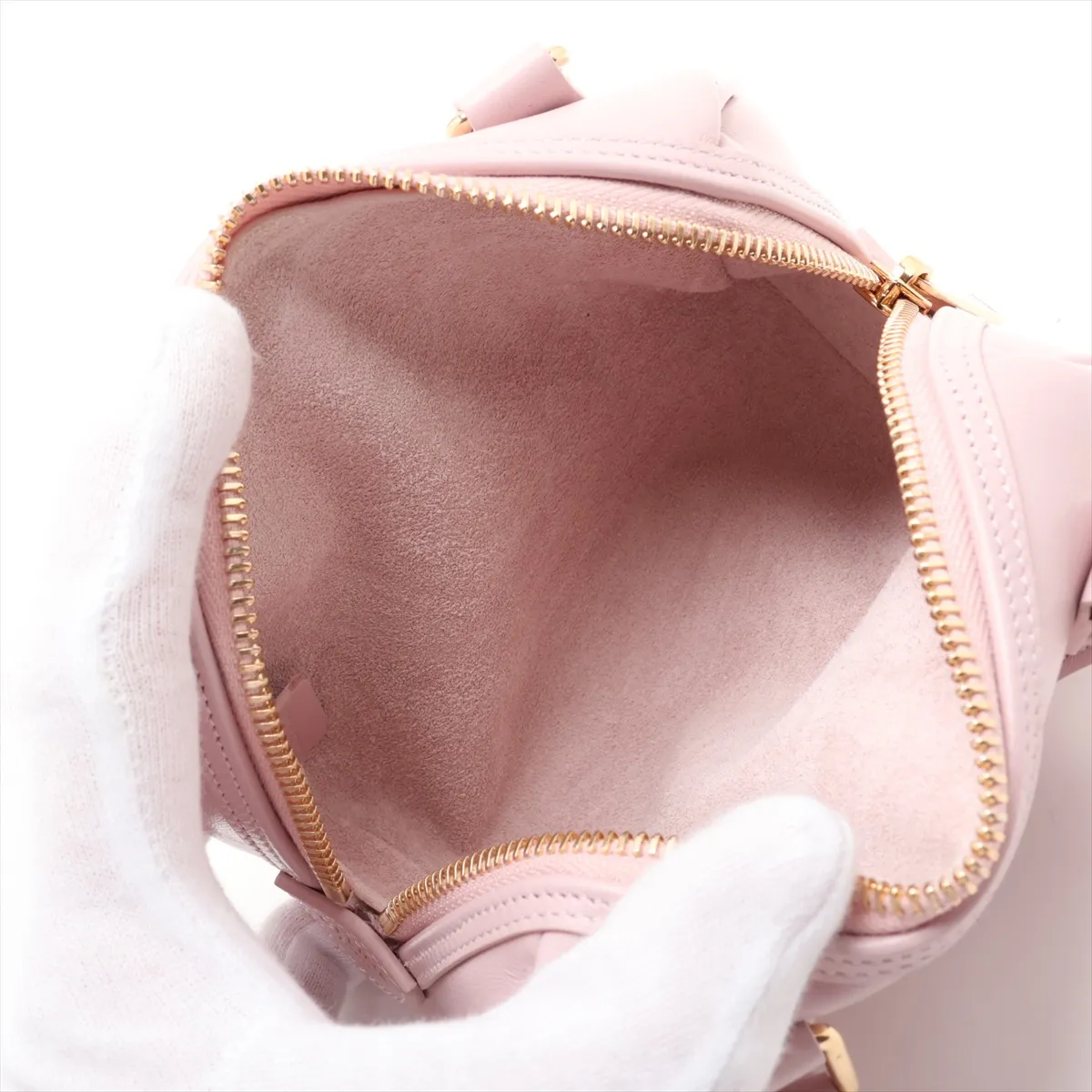 Cuir Triomphe Leather 2-Way Handbag, Pink — view 8
