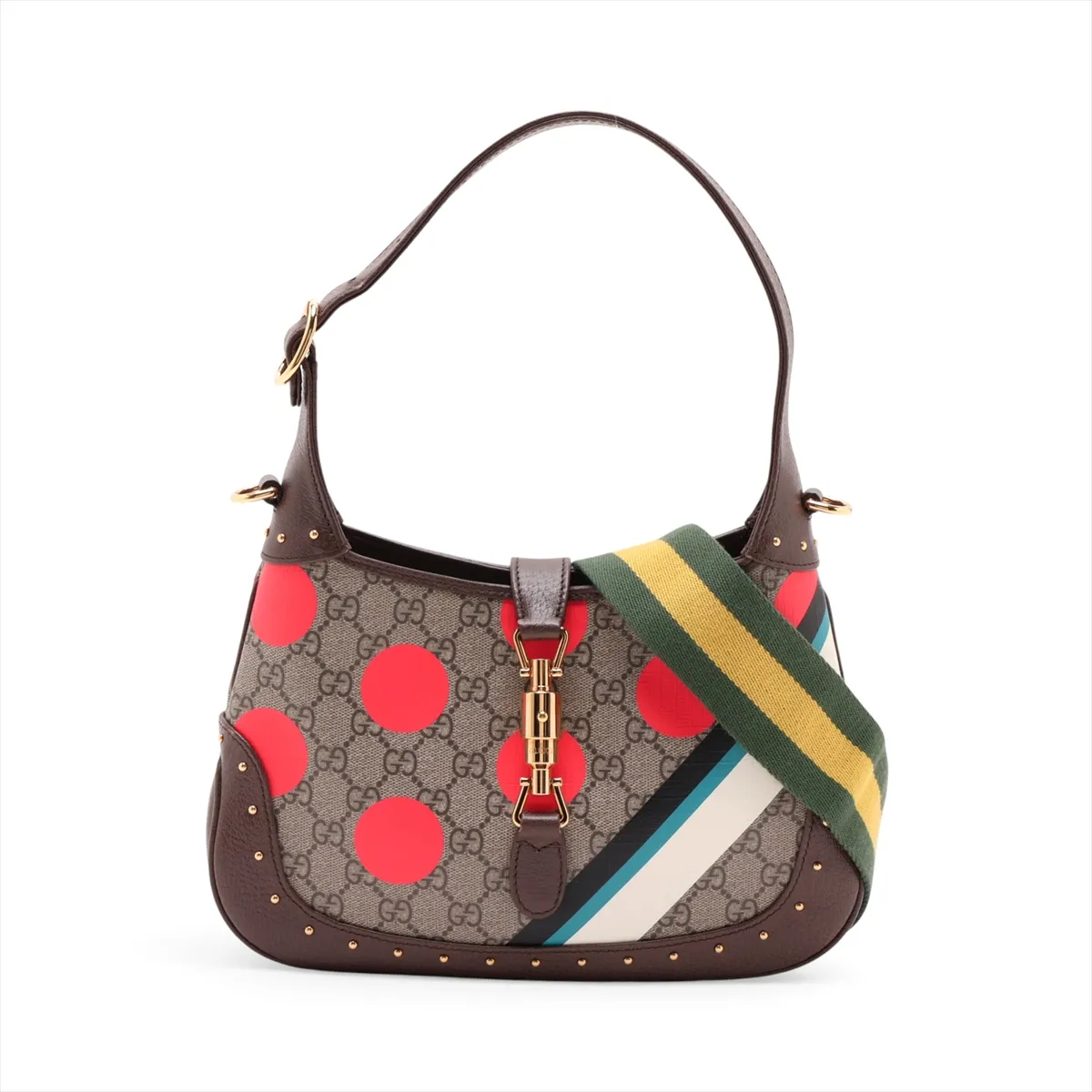 GG Supreme Jackie 1961 PVC x Leather 2-Way Shoulder Bag, Multicolor 678843