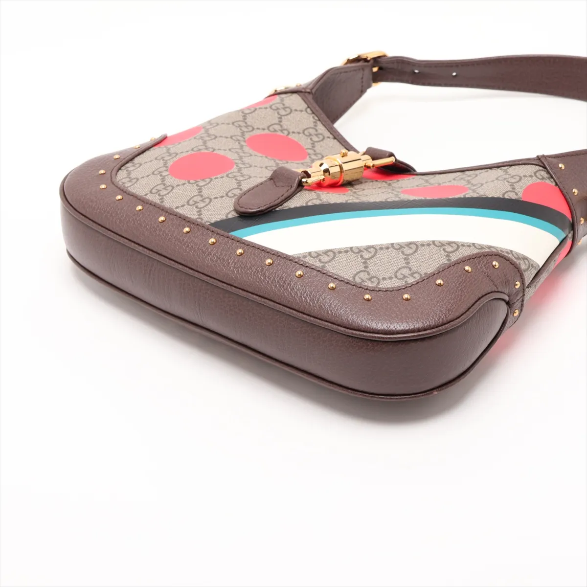 GG Supreme Jackie 1961 PVC x Leather 2-Way Shoulder Bag, Multicolor 678843 — view 3