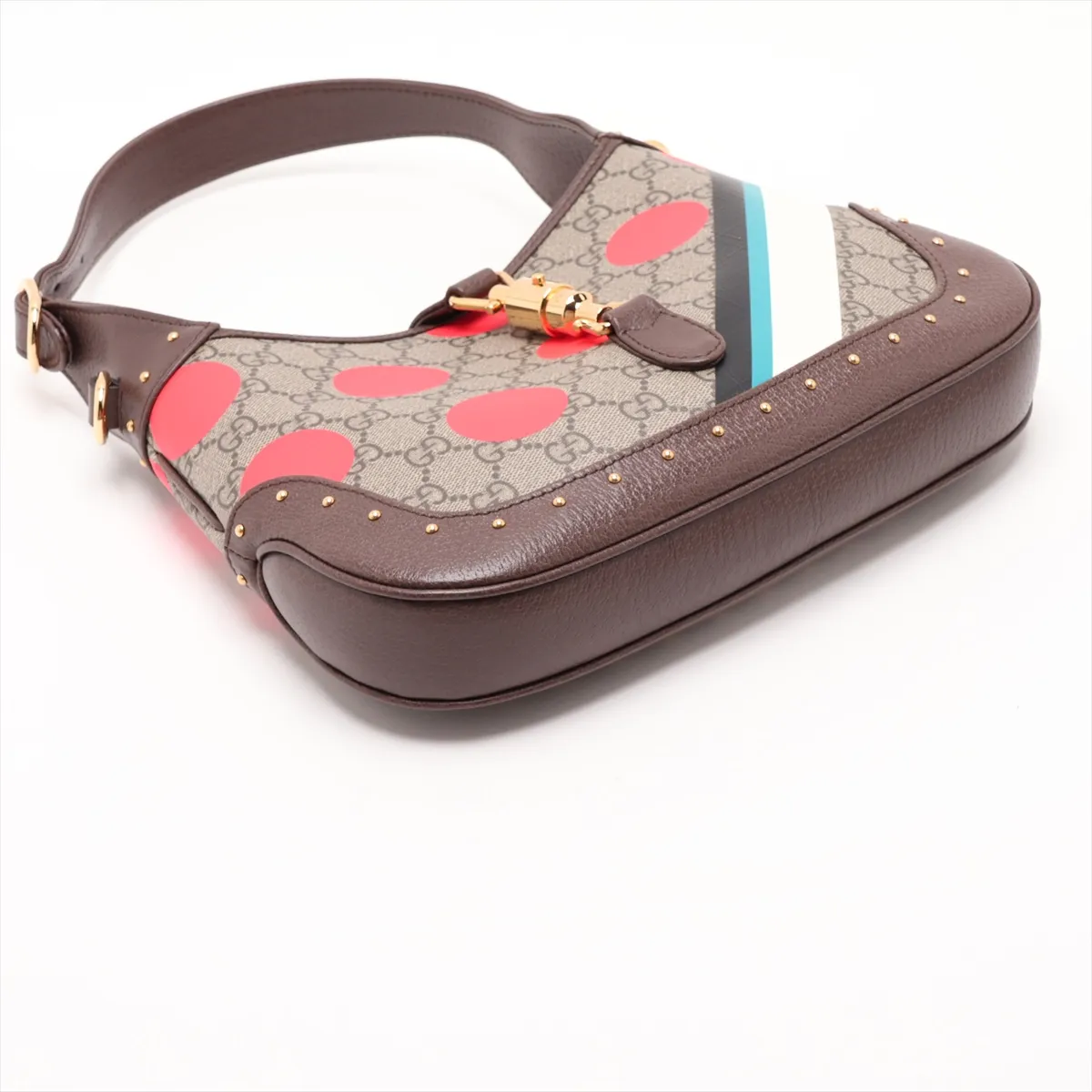 GG Supreme Jackie 1961 PVC x Leather 2-Way Shoulder Bag, Multicolor 678843 — view 4