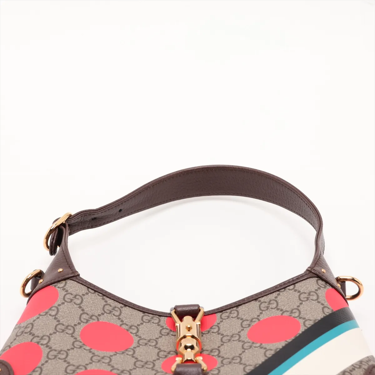 GG Supreme Jackie 1961 PVC x Leather 2-Way Shoulder Bag, Multicolor 678843 — view 6
