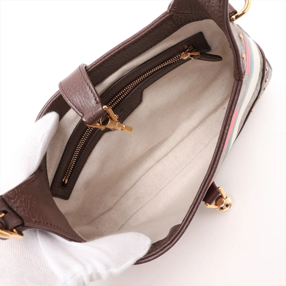 GG Supreme Jackie 1961 PVC x Leather 2-Way Shoulder Bag, Multicolor 678843 — view 8