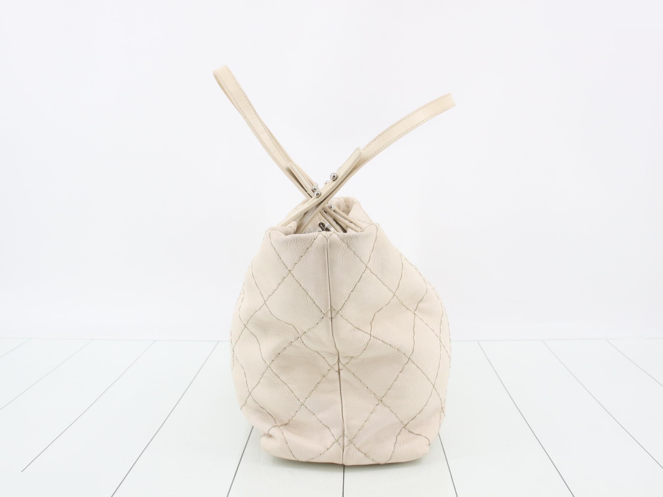 Tote bag, ivory, silver, lamb — view 4