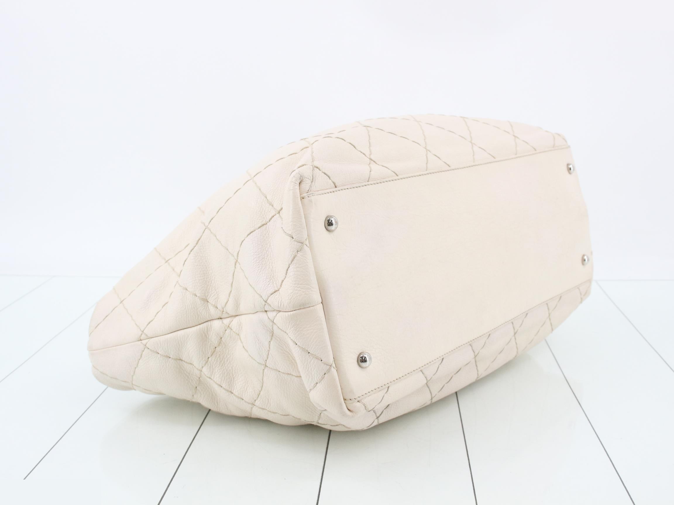 Tote bag, ivory, silver, lamb — view 5